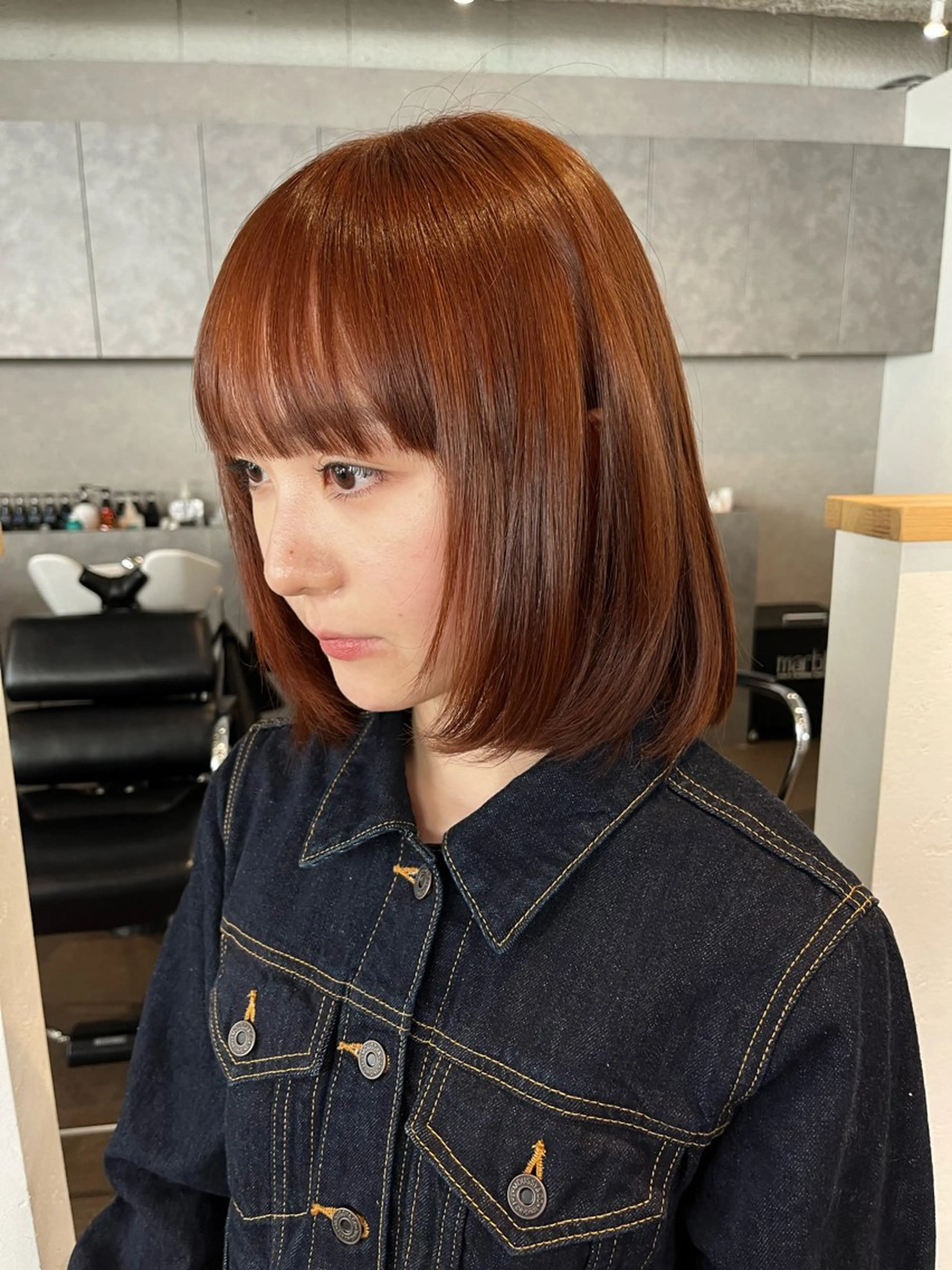 ショート カラー ブラウンカラー オレンジ オレンジブラウン ボブ カット ヘアカラー 桃果 momokaのヘアスタイル