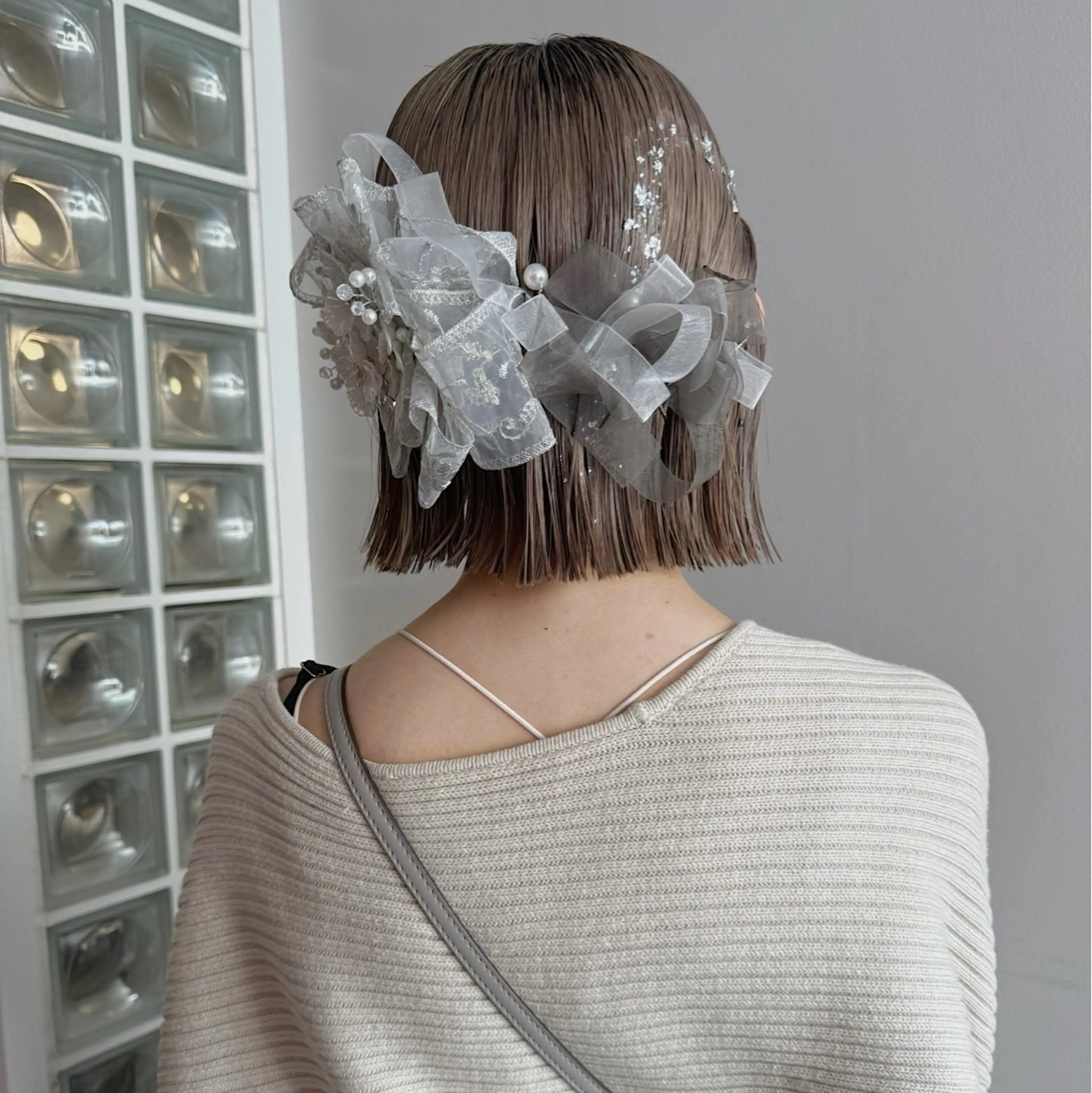 ミディアム ヘアアレンジ ボブ 卒業式のヘアスタイル 伸ばしかけ 姫カット ヘアセット 🌐サトウ リョウ🌐のヘアスタイル