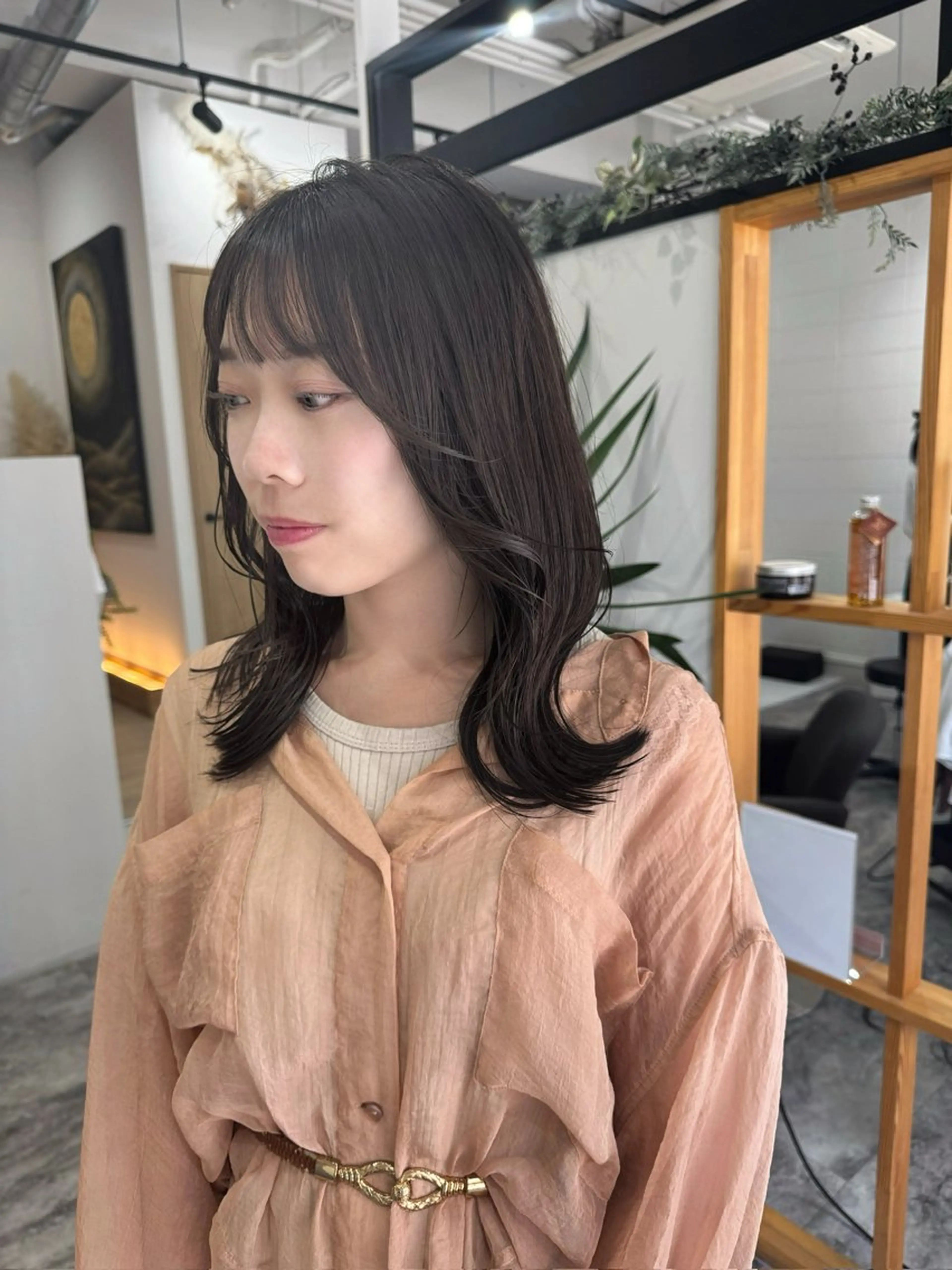 ミディアム カット ヘアカラー トリートメント A.Ｍ.hair所属・レイヤーカット/ 福本凌のヘアスタイル