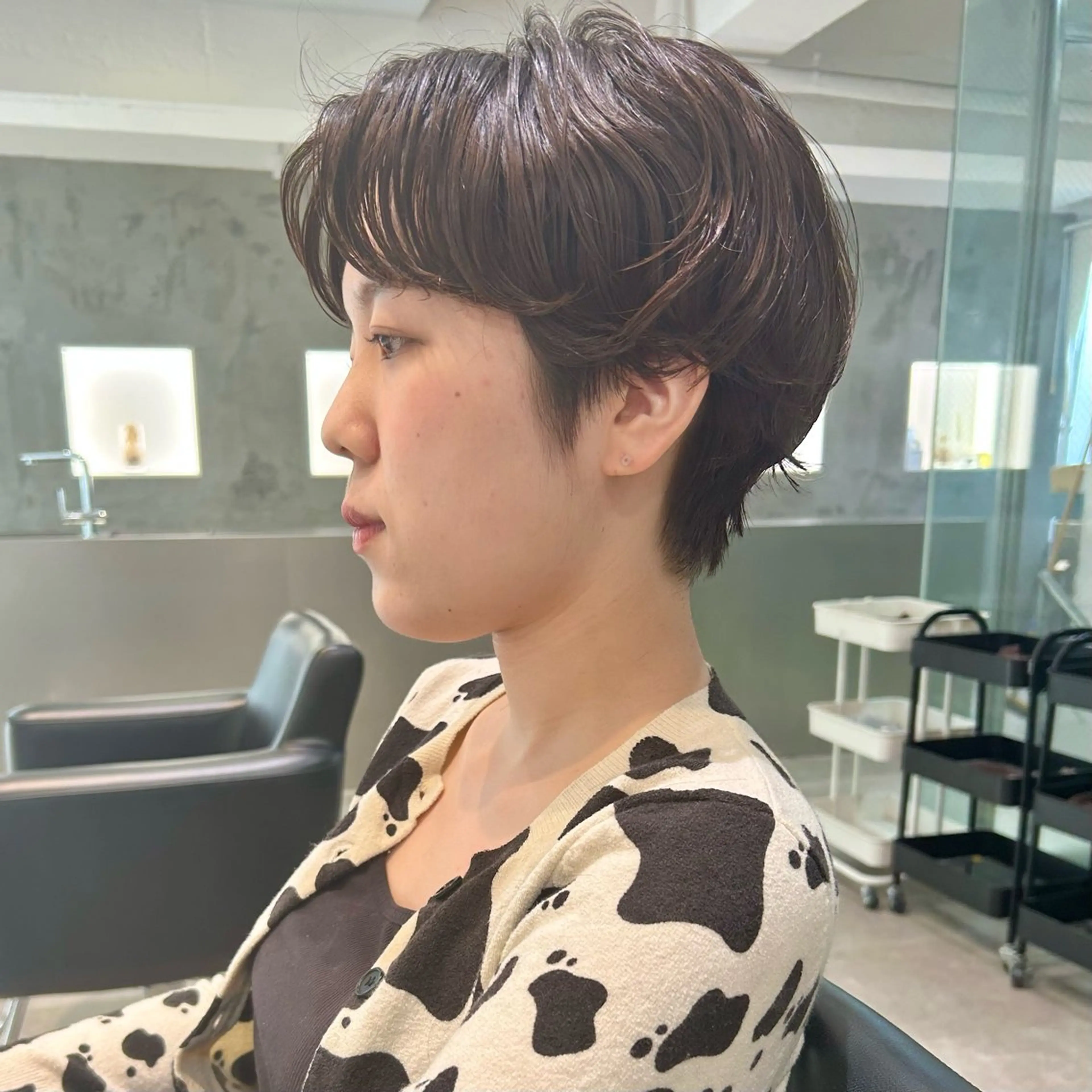 ショート パーマ ブリーチ/Wカラー パーマ/似合せカットのヘアスタイル