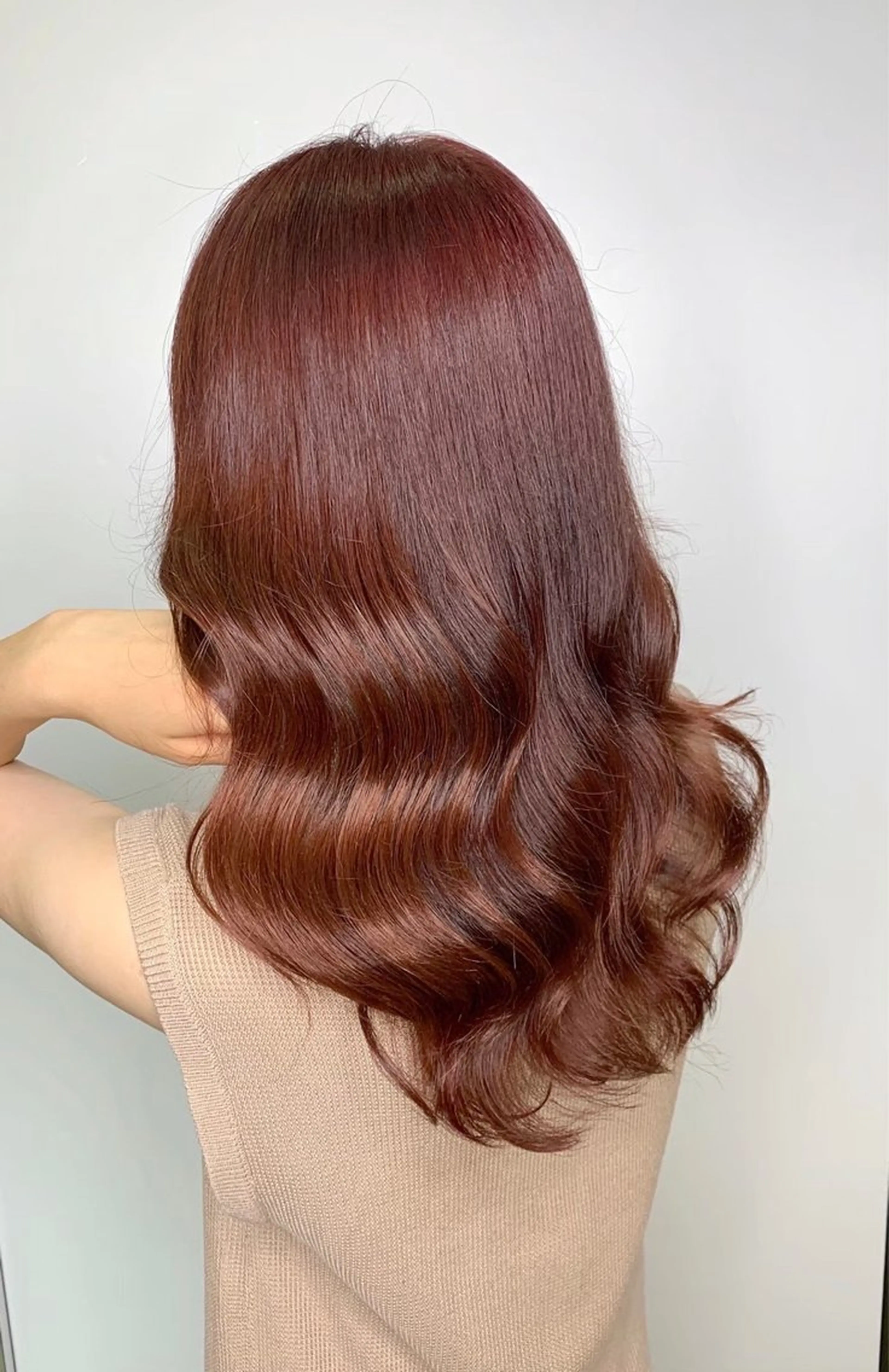セミロング カラー ヘアアレンジ ブラウンカラー ピンクカラー ピンクブラウン カット ヘアカラー トリートメント ヘアセット 金子 廉のヘアスタイル