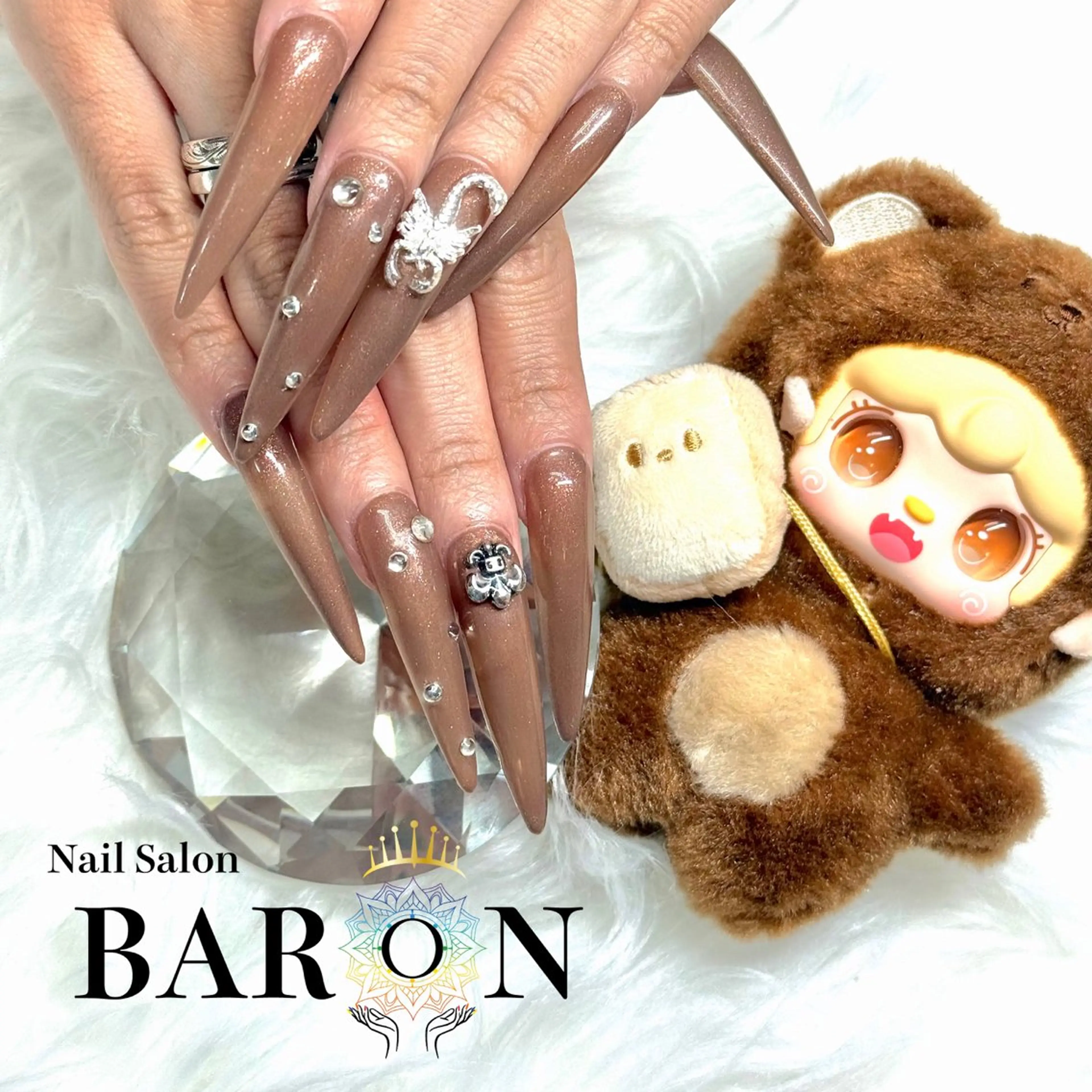 ネイル ストーンネイル ハンドネイル BARON本厚木店 🐹RIN🐹のネイルデザイン