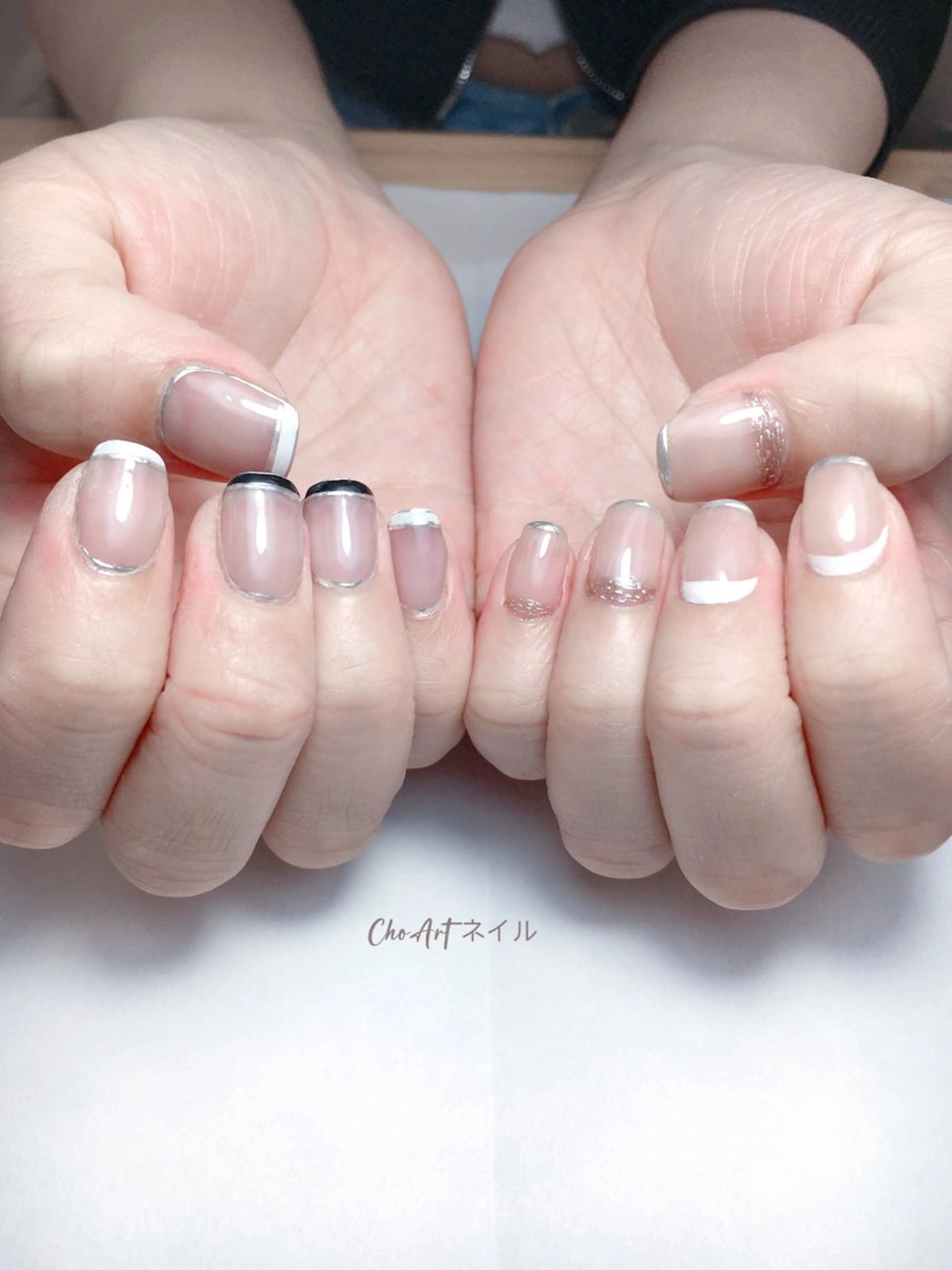 ネイル フレンチネイル ショートネイル Cho Artネイル所属・Cho Art ネイルのネイルデザイン
