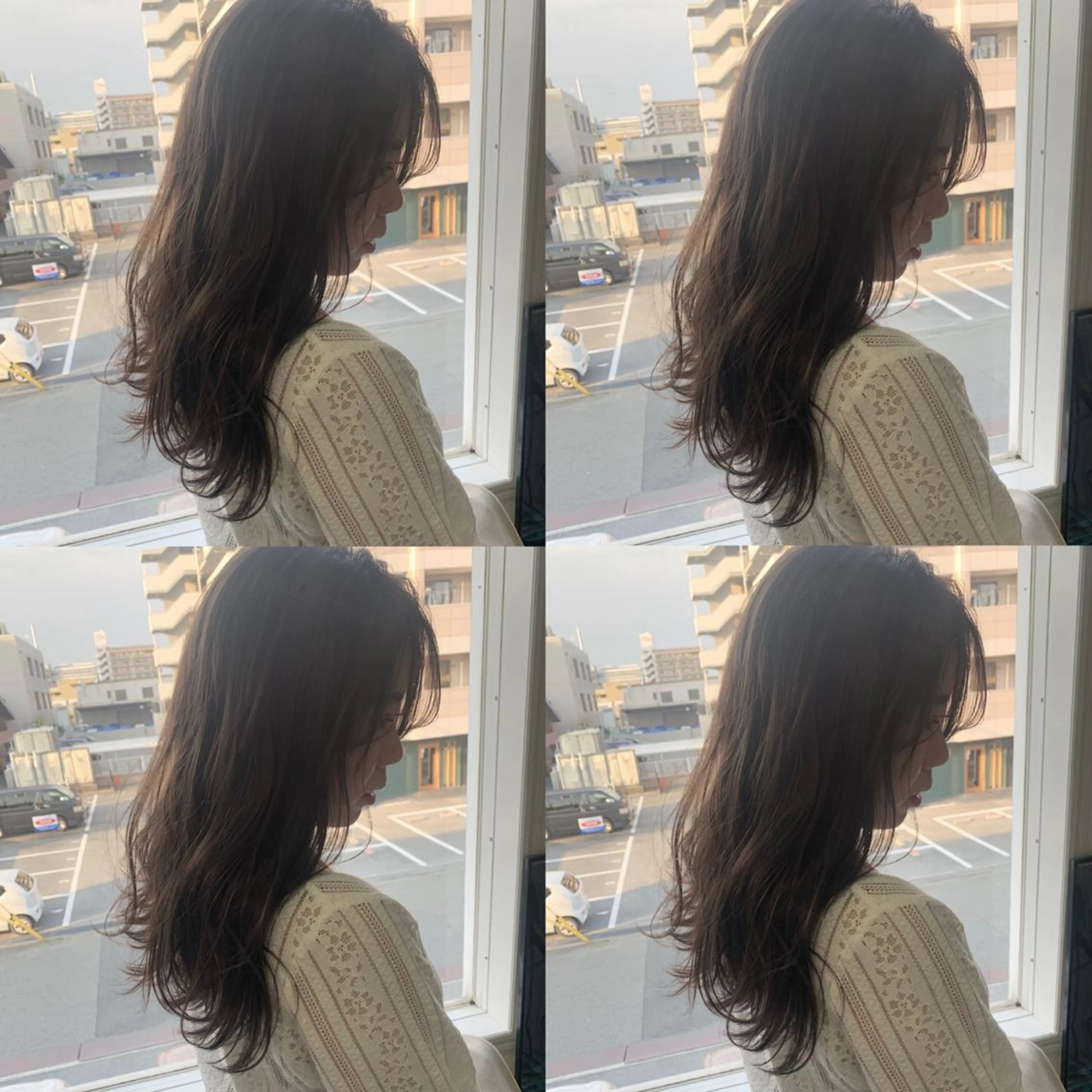 ロング カラー グレージュ ヘアカラー 袴田 伊代のヘアスタイル