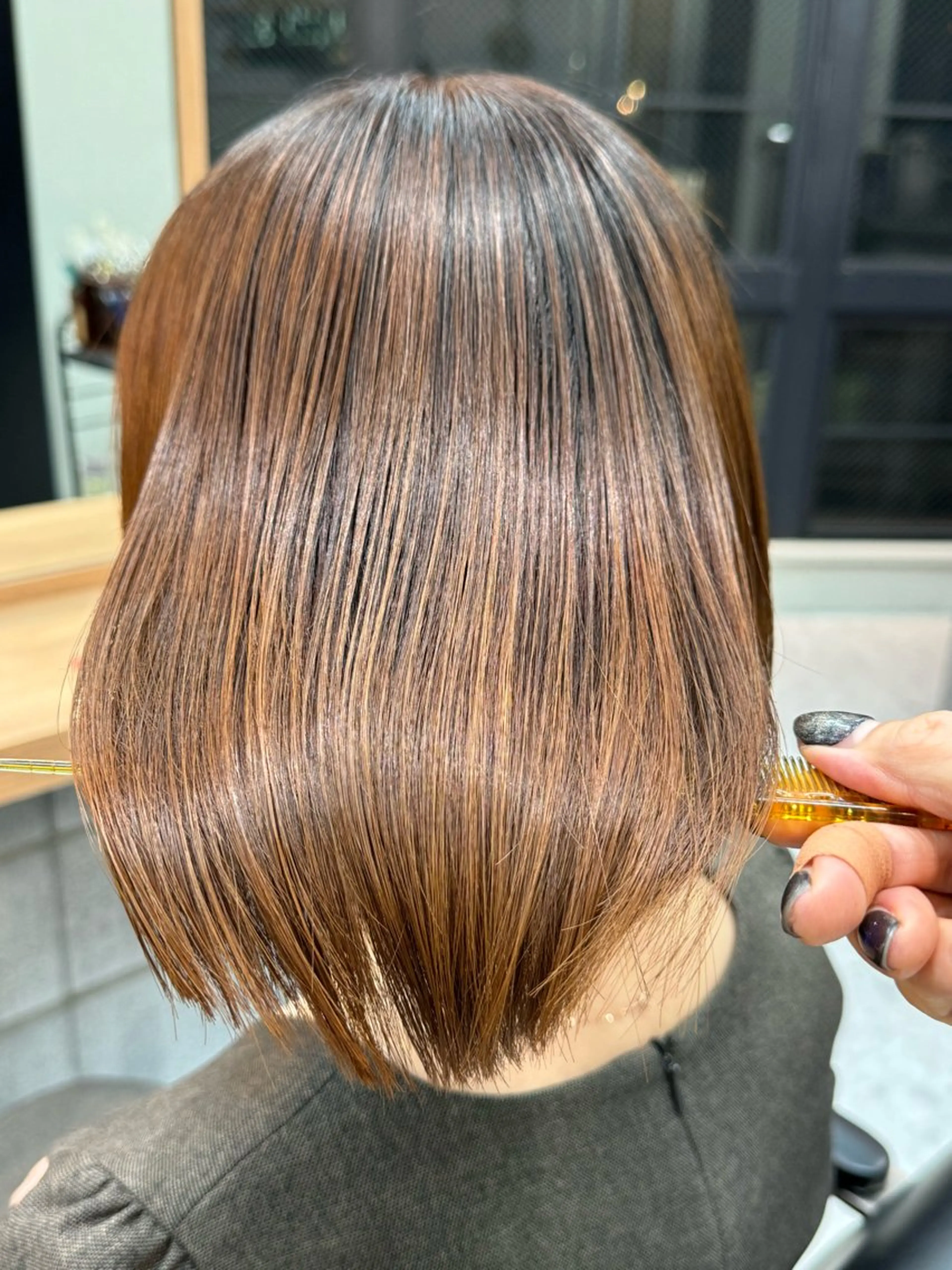 ミディアム カラー カット ヘアカラー トリートメント 髪質改善×METEO 店長 貞松直也のヘアスタイル