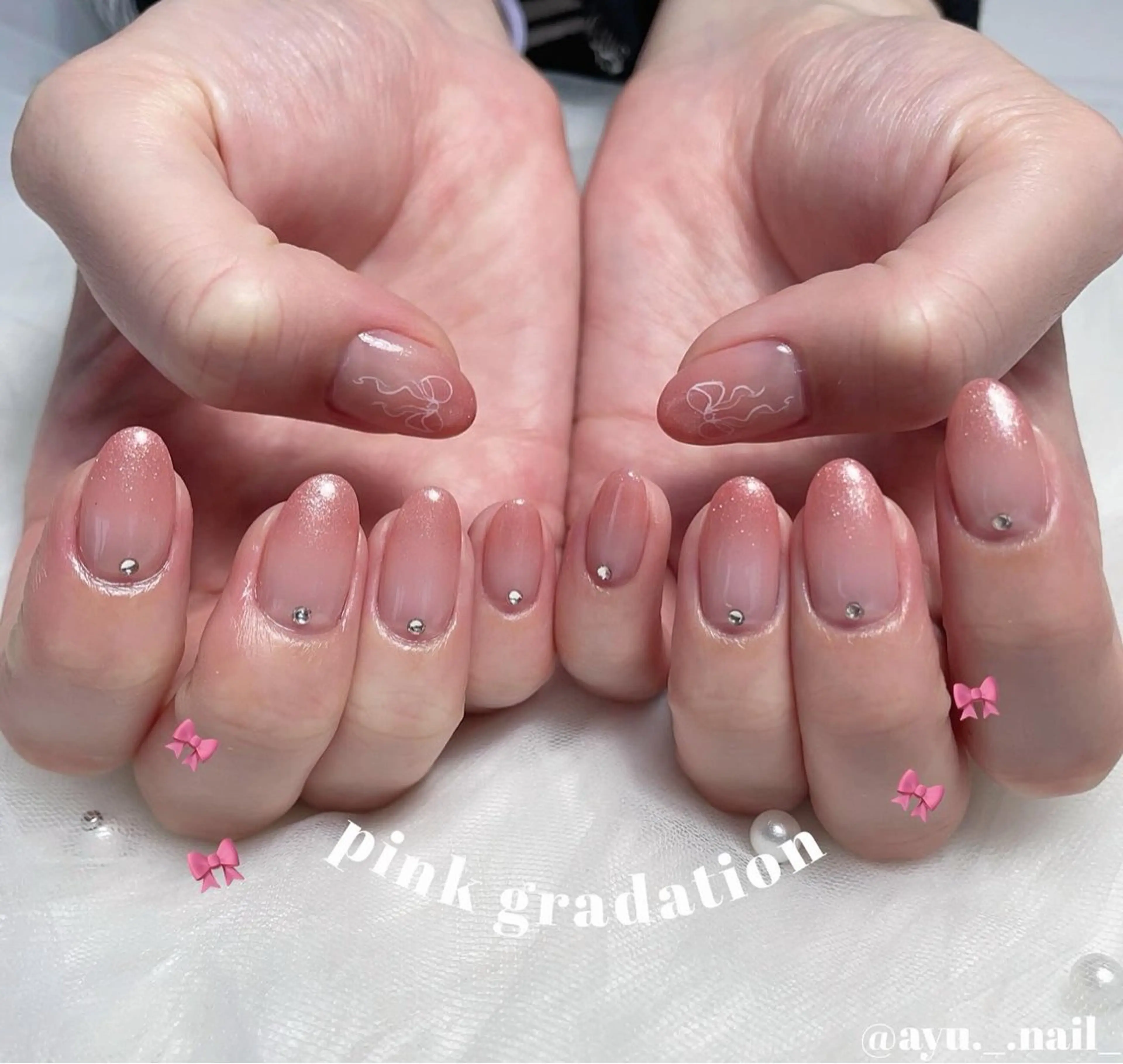 ネイル あゆ🎀/ワンホンネ イル/痛ネイルのネイルデザイン