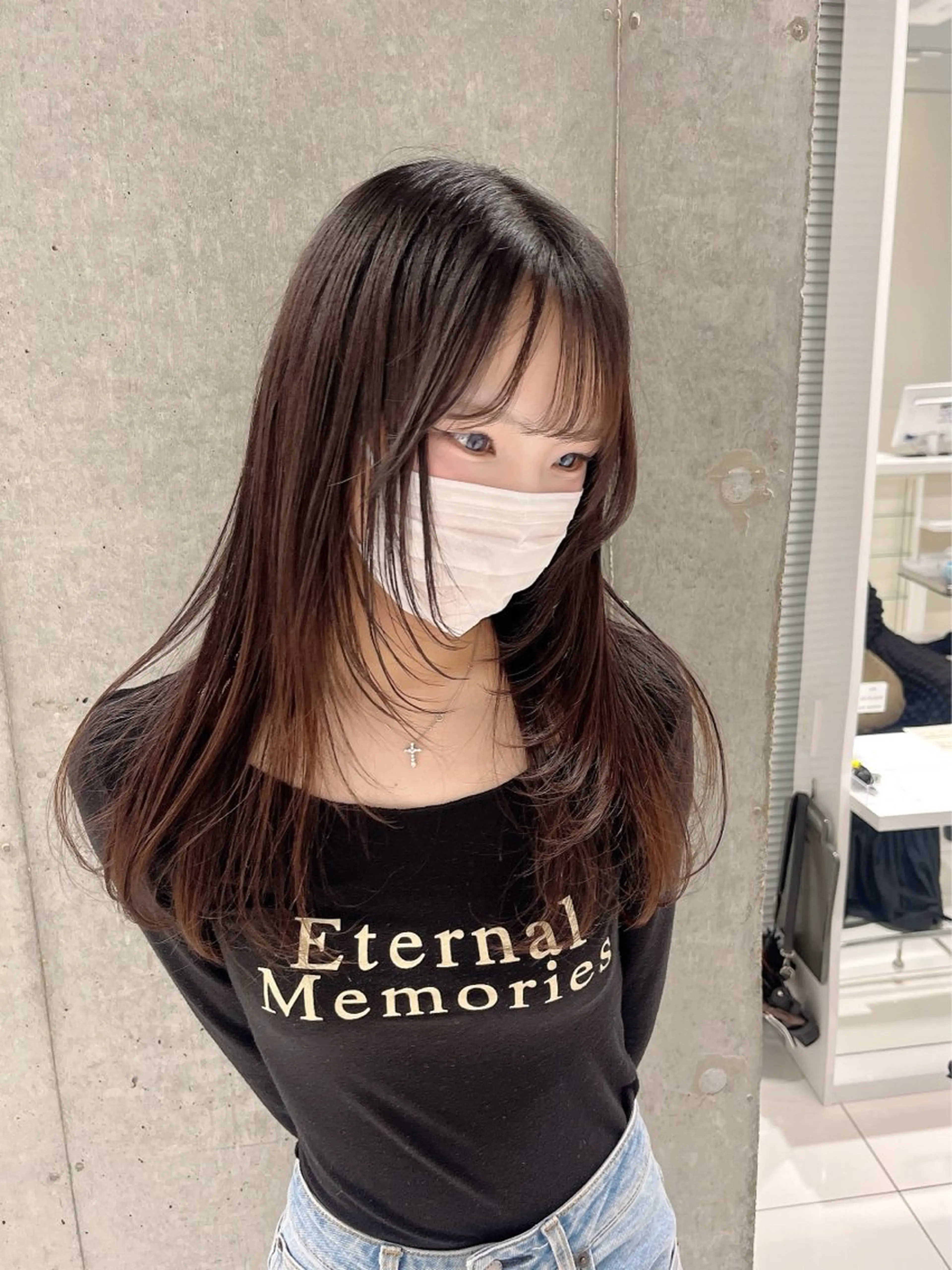 セミロング レイヤーカット カット りおな/エクステ /ミルクティーカラーのヘアスタイル