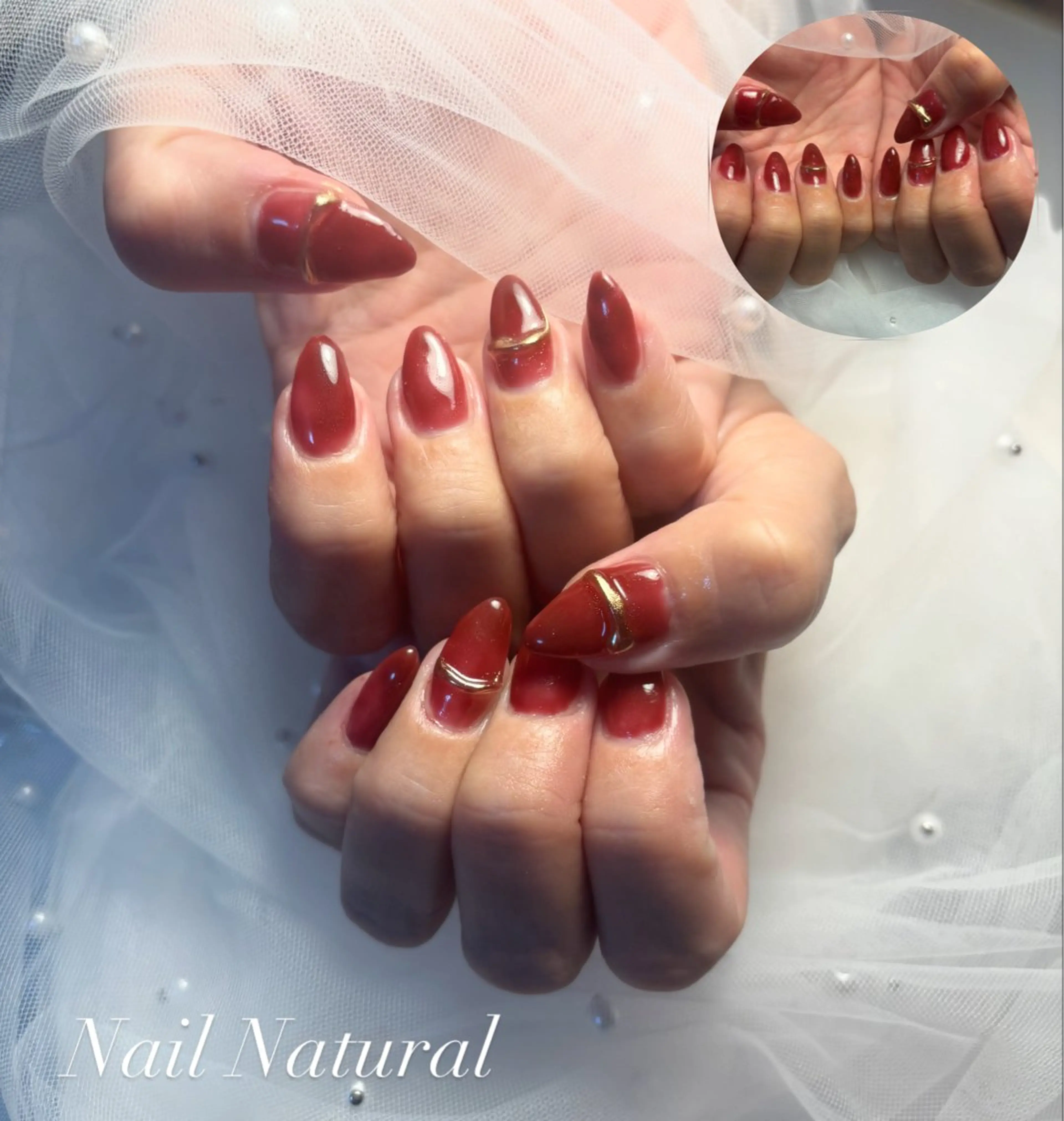 ネイル フラッシュネイル フットネイル フレンチネイル ジェルネイル ガラスフレンチ ハンドネイル Nail salon Natulalのネイルデザイン