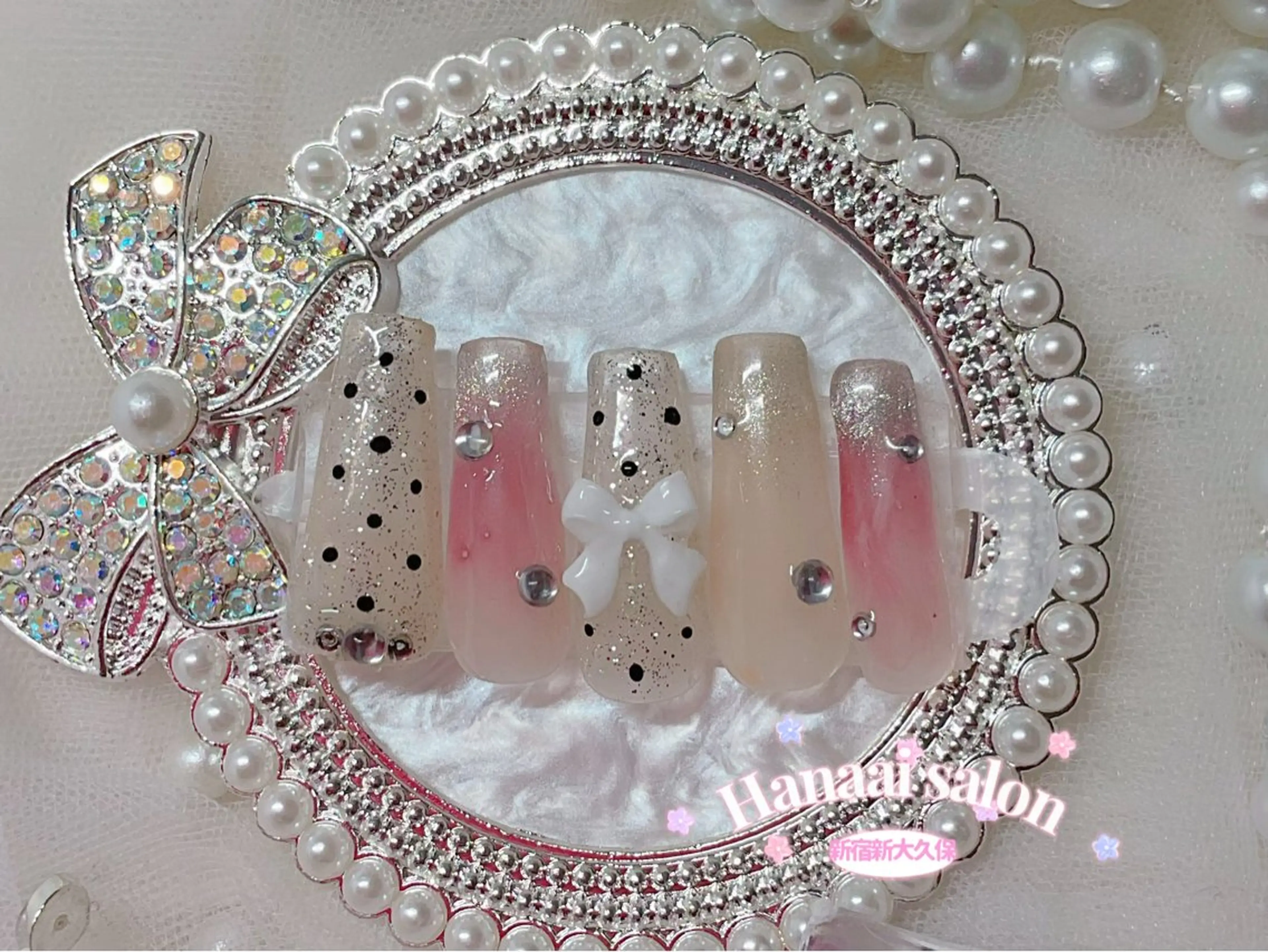 セミロング ハンドネイル Hanaai Salon新大久保店のネイルデザイン