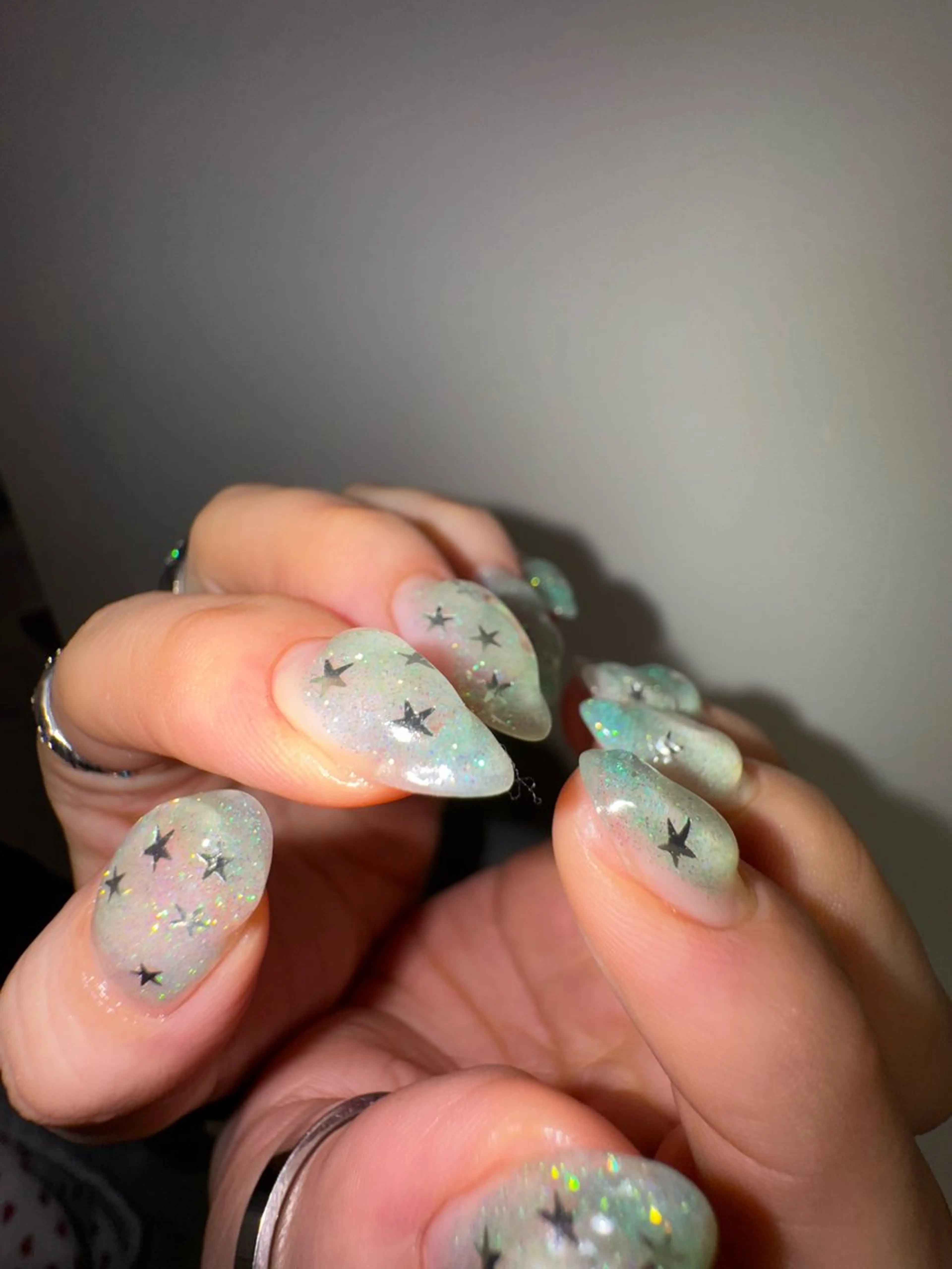 ネイル クリアネイル キラキラネイル ぷっくりネイル ハンドネイル 小野澤 紗智のネイルデザイン