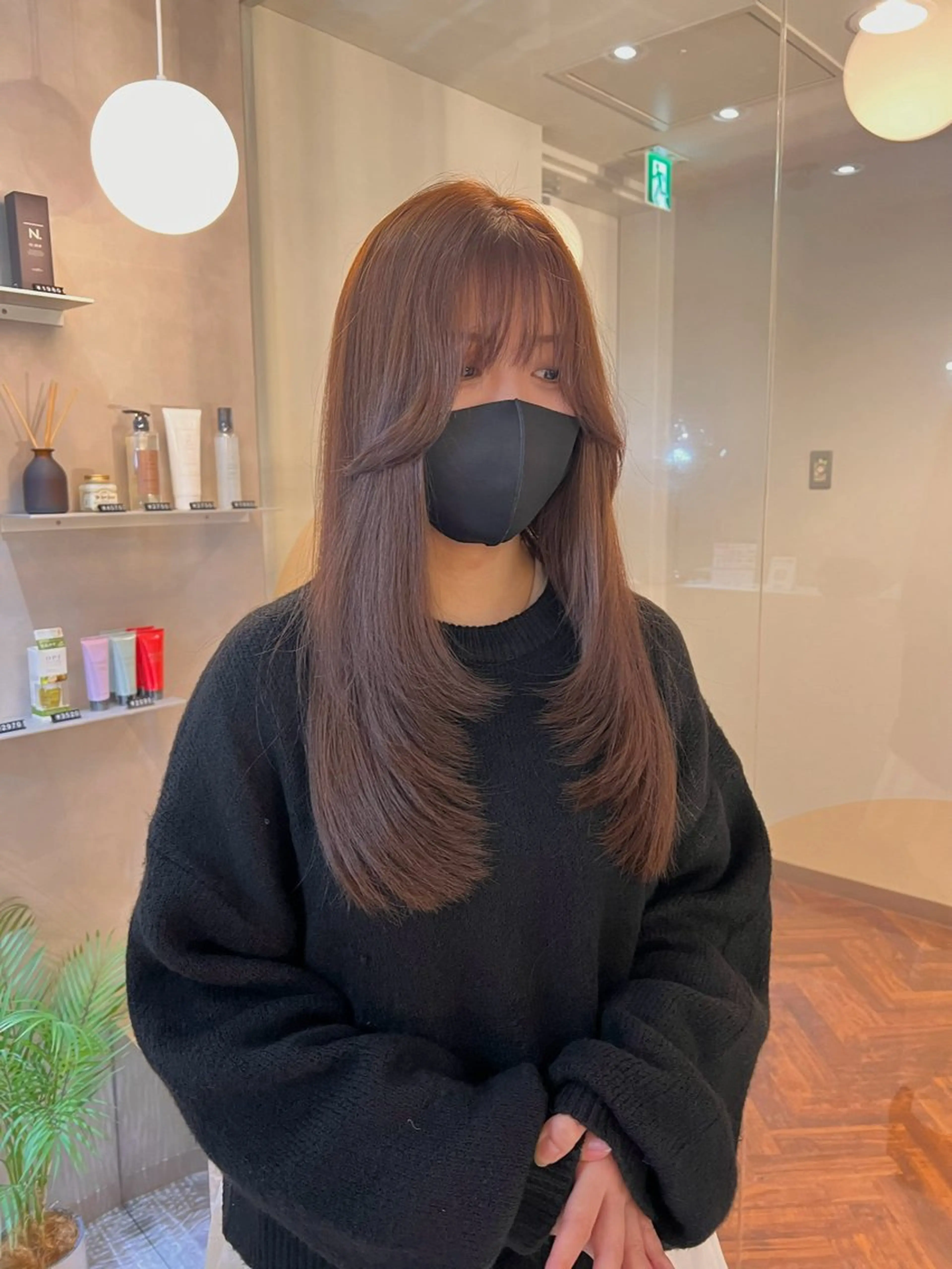 ロング カラー ブラウンカラー 透明感カラー 顔周りカット レイヤーカット カット ヘアカラー トリートメント 💎透明感カラー/ 韓国ヘア💎KANAのヘアスタイル
