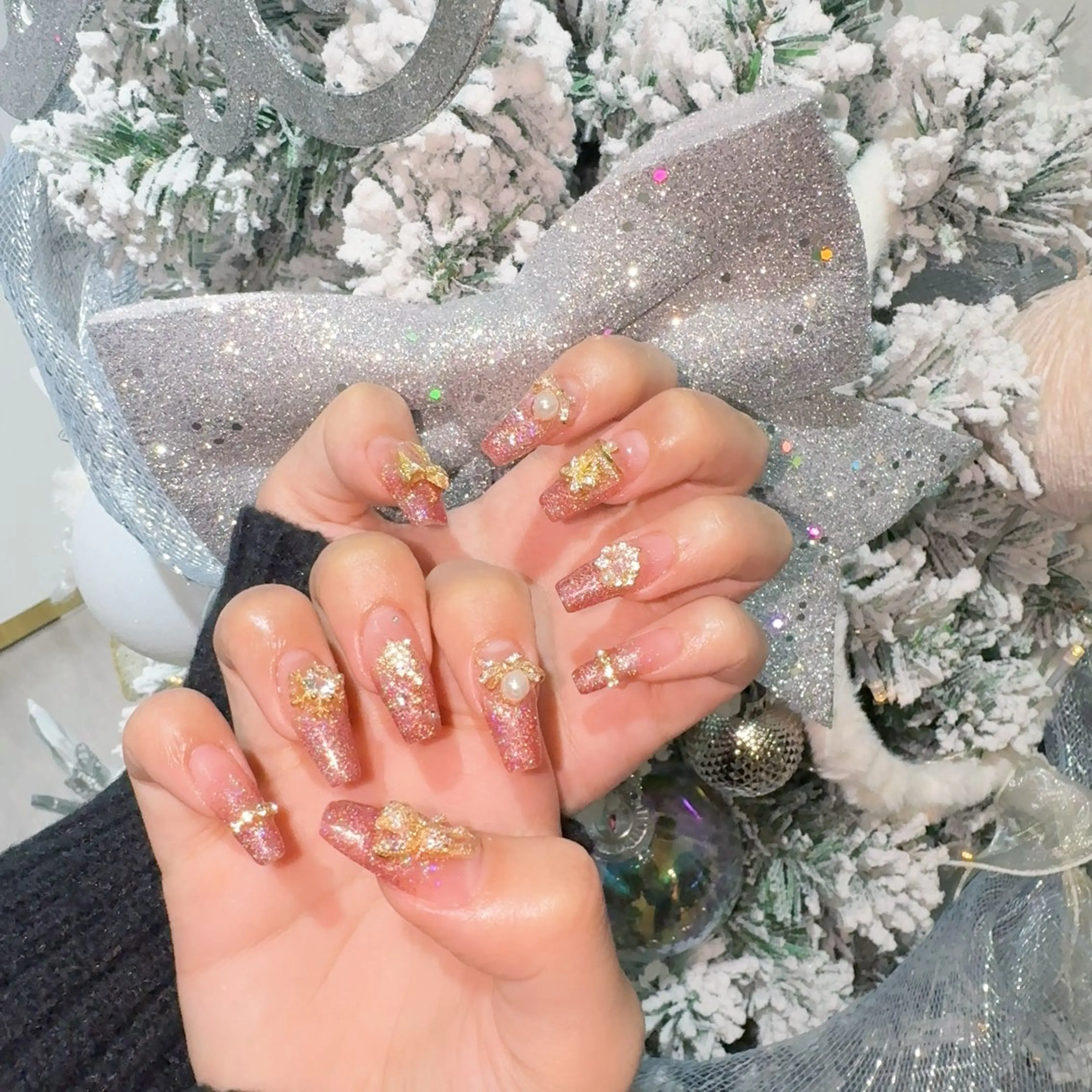 ネイル アートネイル フラッシュネイル フレンチネイル ジェルネイル ガラスフレンチ You&Me Yukiのネイルデザイン