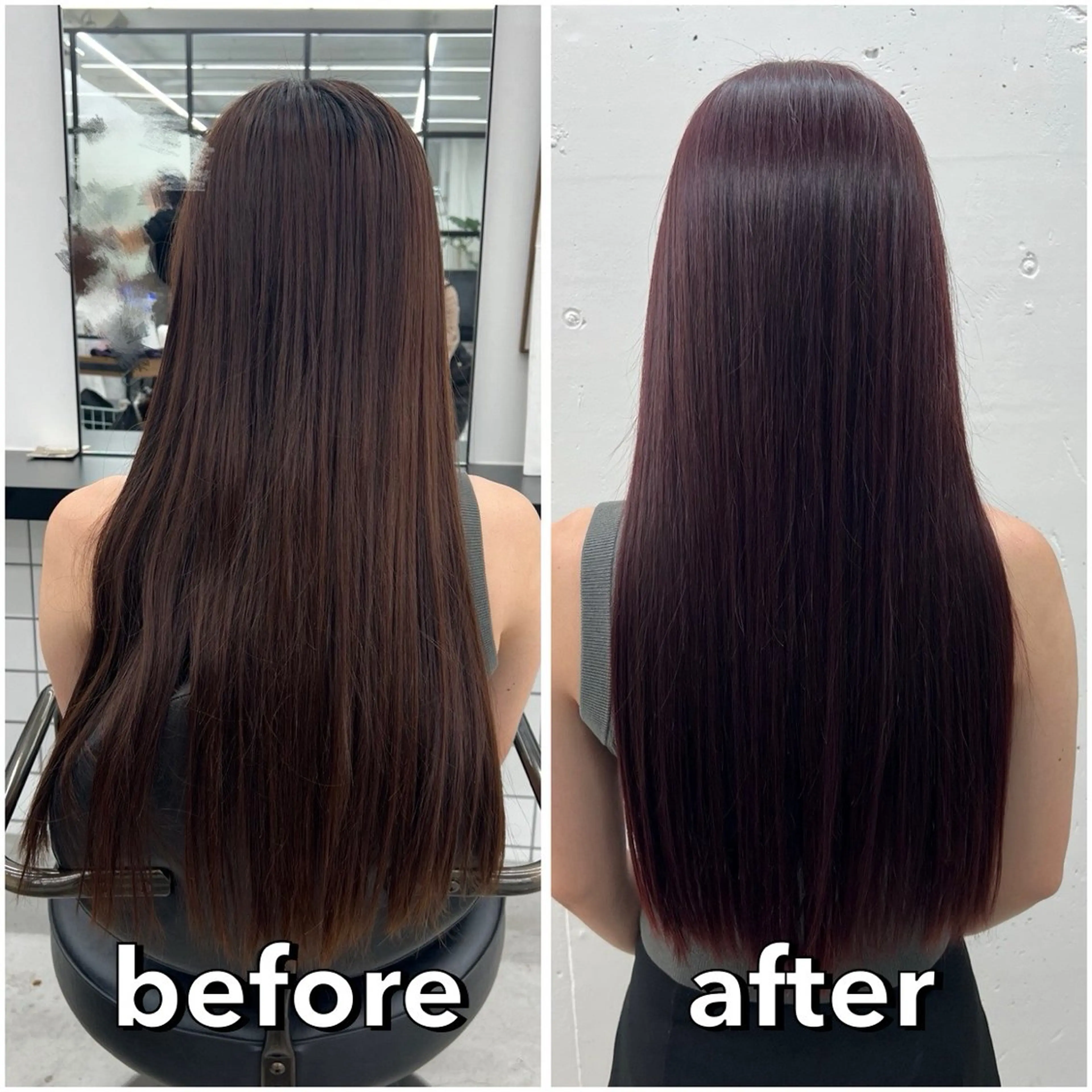 ロング カラー ブリーチ ブリーチなしカラー レッドカラー ヘアカラー トリートメント あすか JILLSTUDIOのヘアスタイル