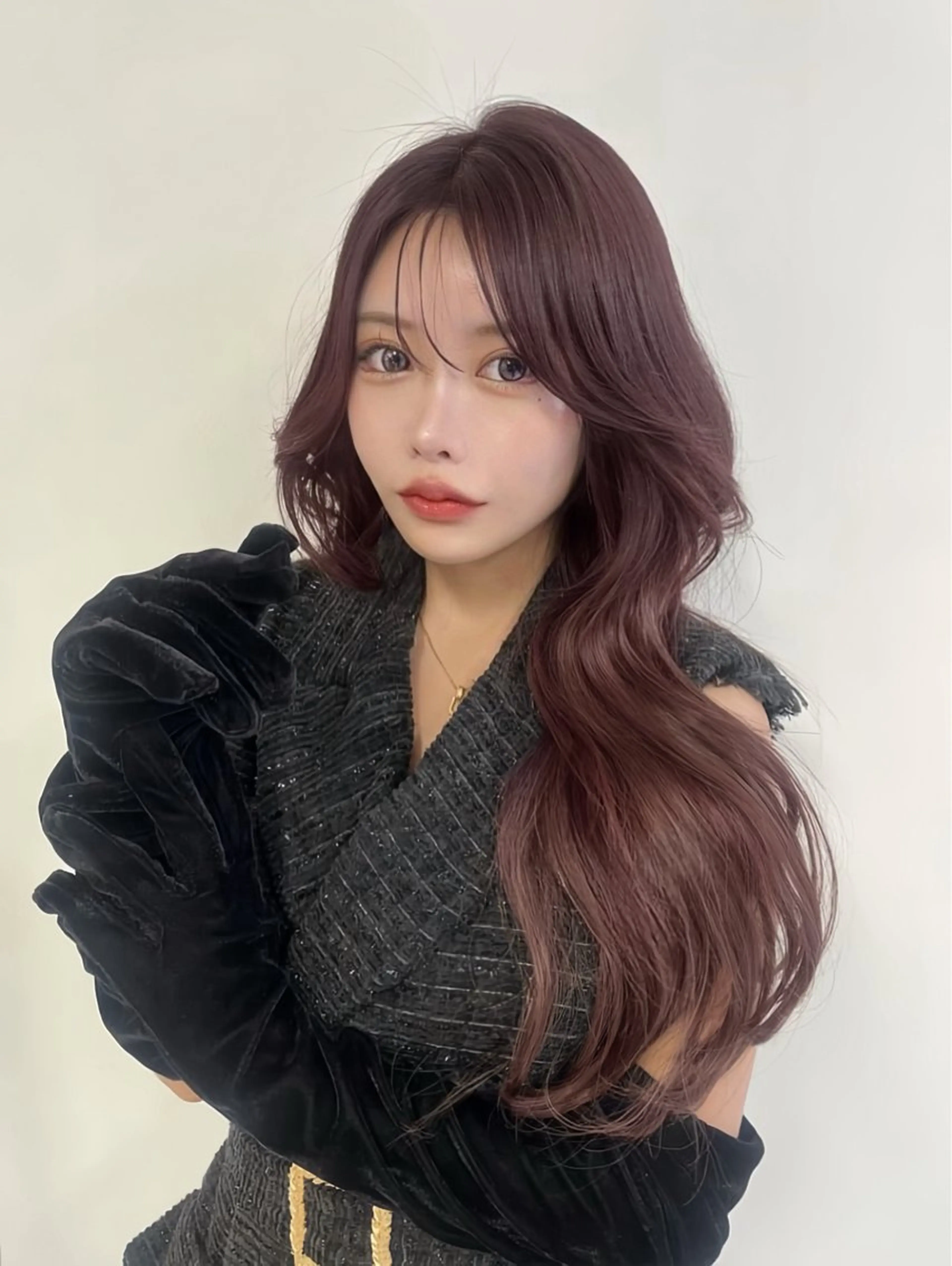 ロング 韓国メンズ特化 ダウン・毛流れパーマのヘアスタイル