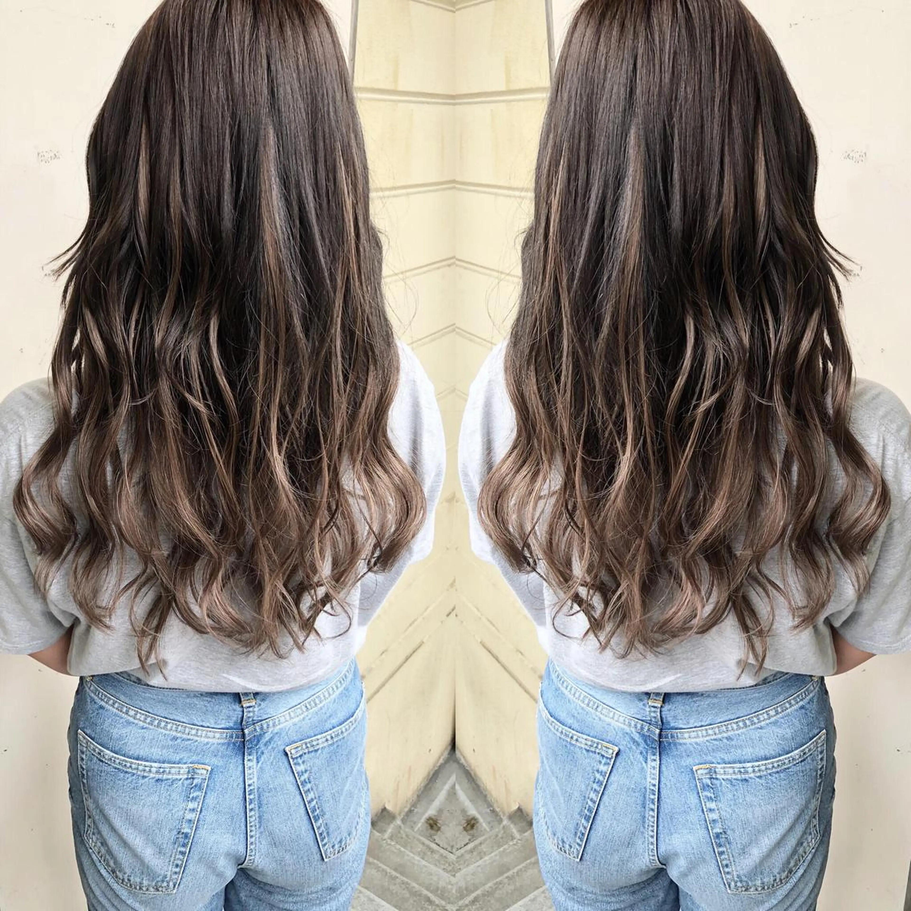 ロング カラー kr2s アメ村のヘアスタイル