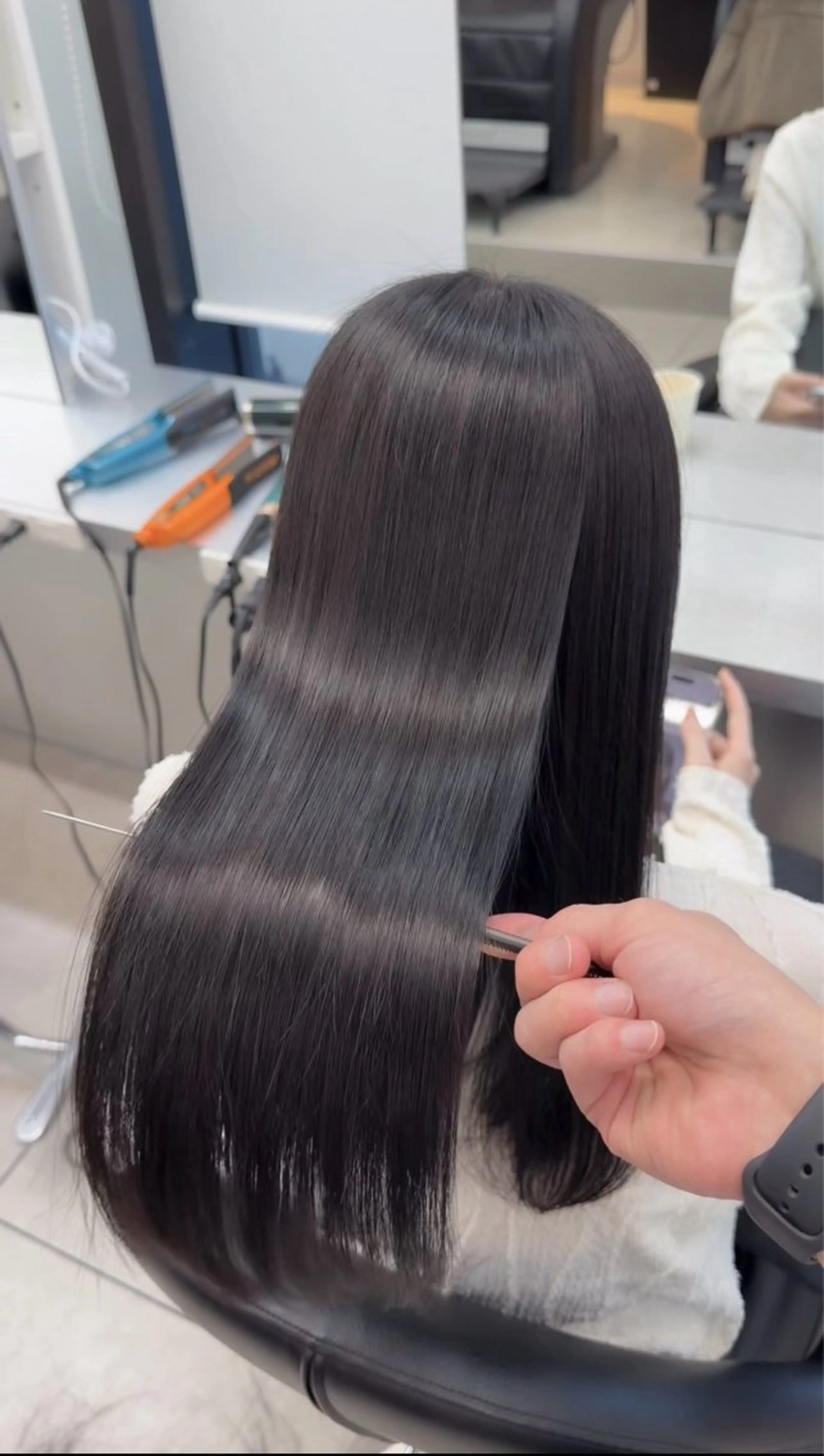 ロング カット 縮毛矯正 トリートメント 梅田髪質改善 韓国カット/星野綾哉のヘアスタイル