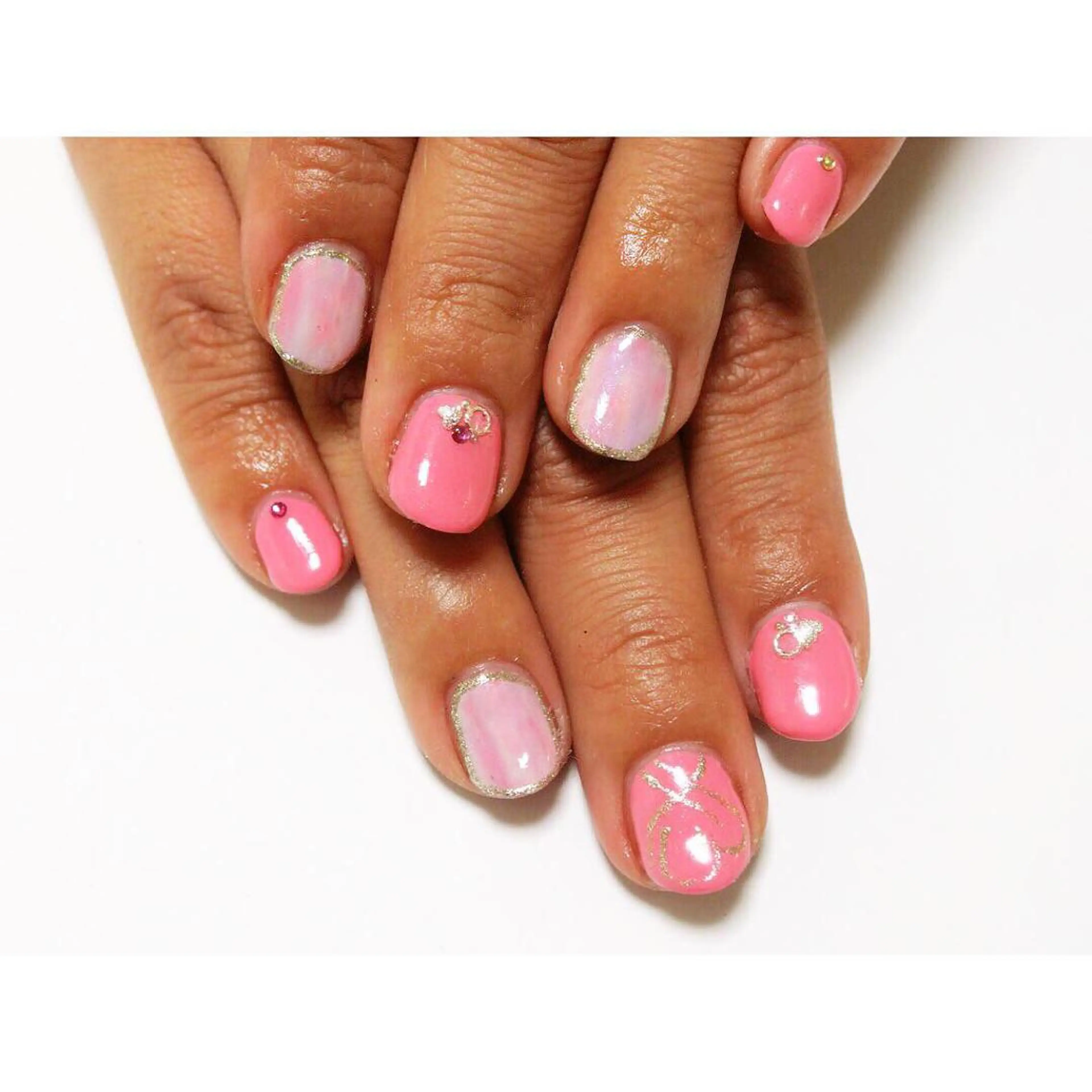 ネイル 痛ネイル/ワンホン/ フィルイン/長さだしのネイルデザイン