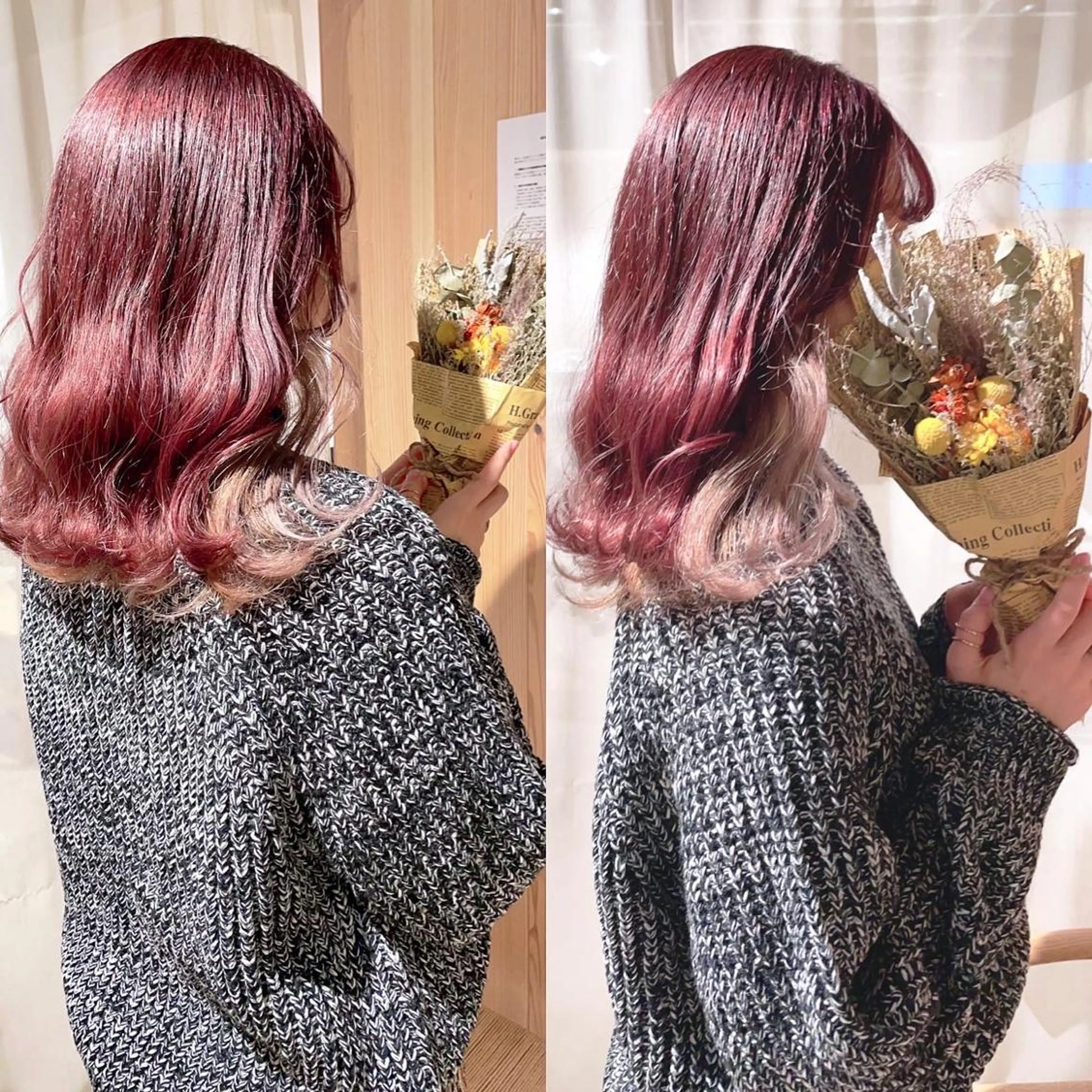 セミロング カラー ブラウンカラー ピンクカラー ピンクブラウン 渋谷:インナーカラー ／🍒エリカ🍒のヘアスタイル