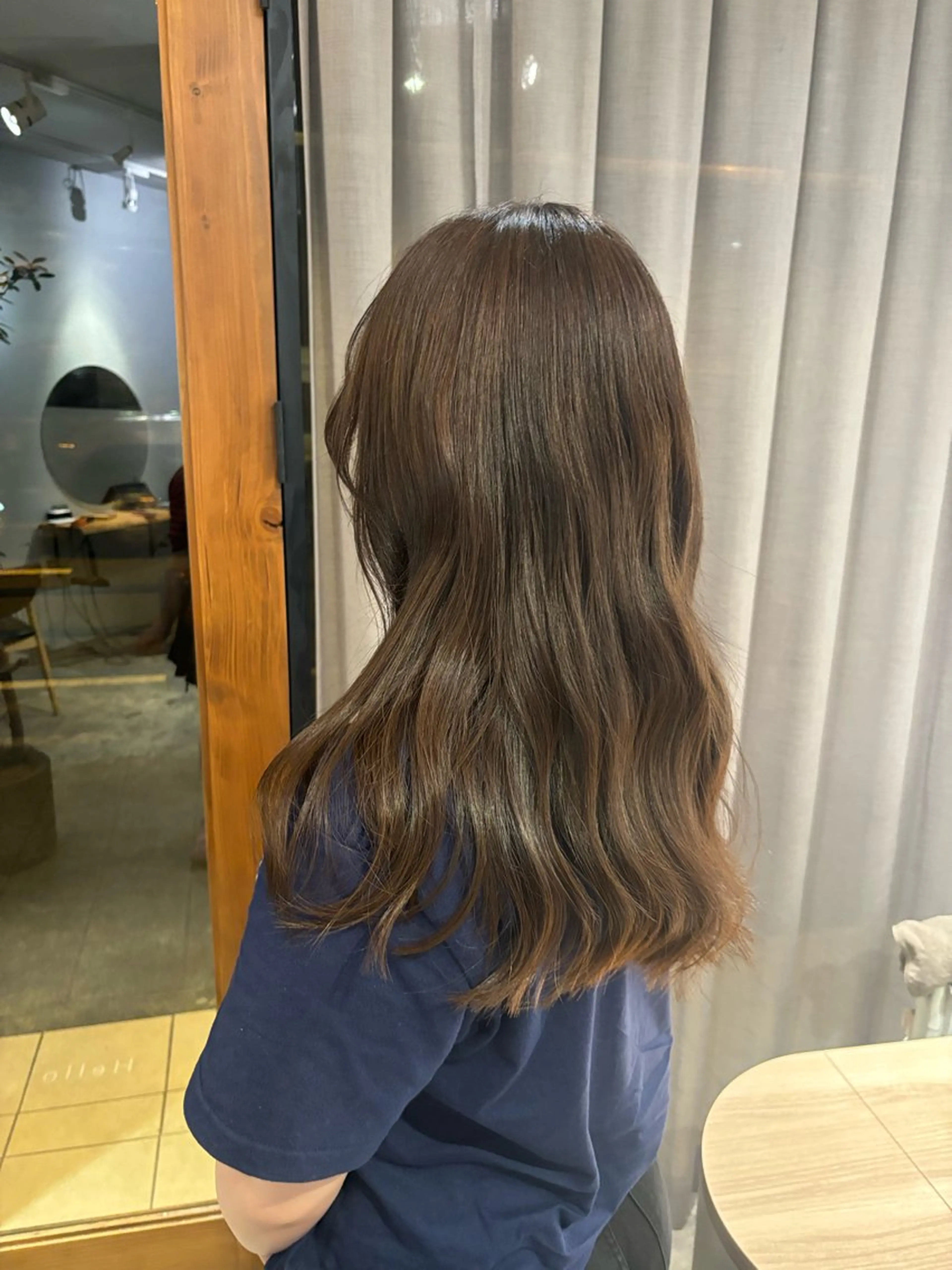 ロング カラー グレージュ 韓国風ヘア 🐼 こゆきのヘアスタイル