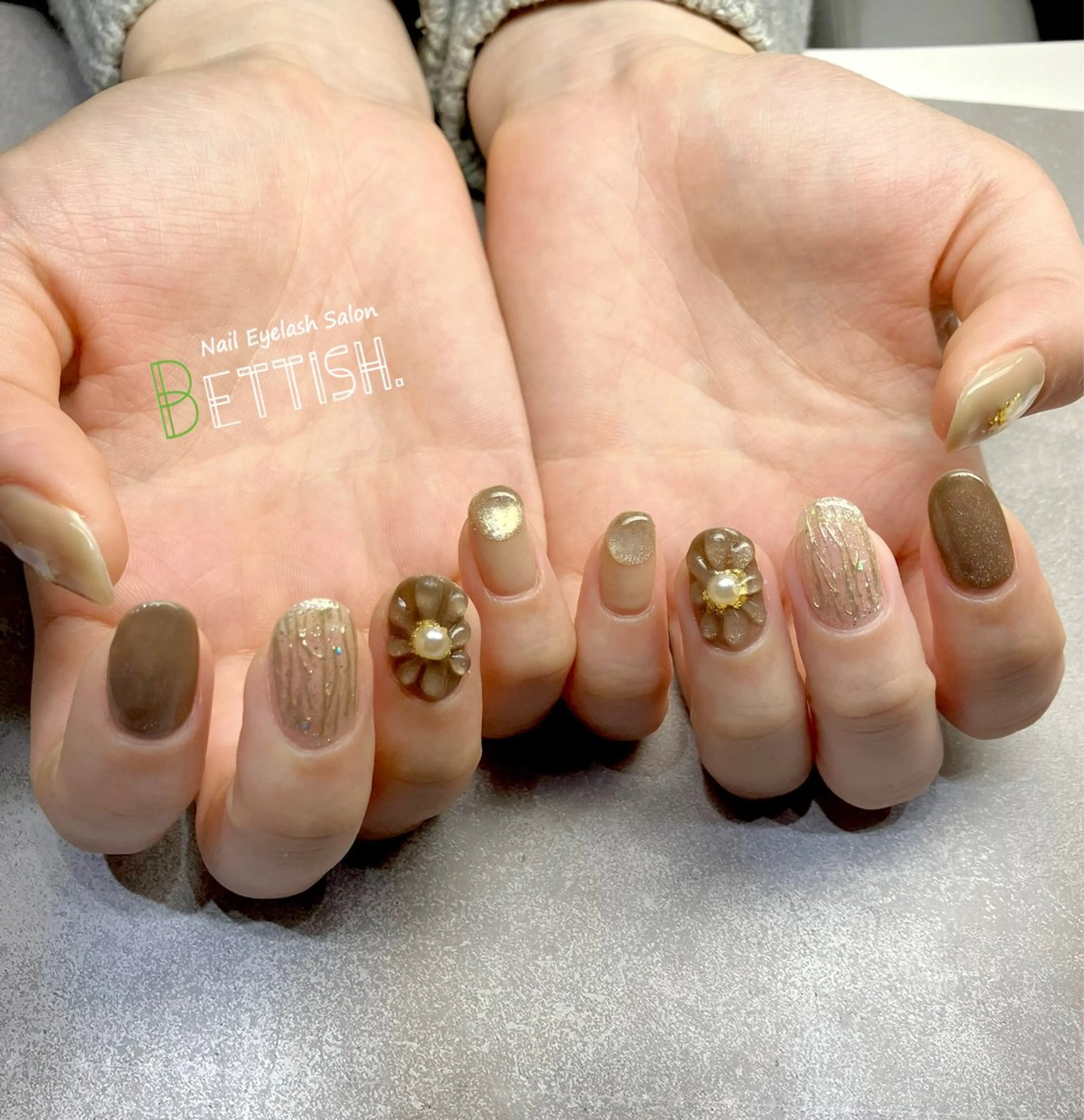 ネイル ブラウン ハンドネイル BETTISH. KUMIKO☺︎︎のネイルデザイン