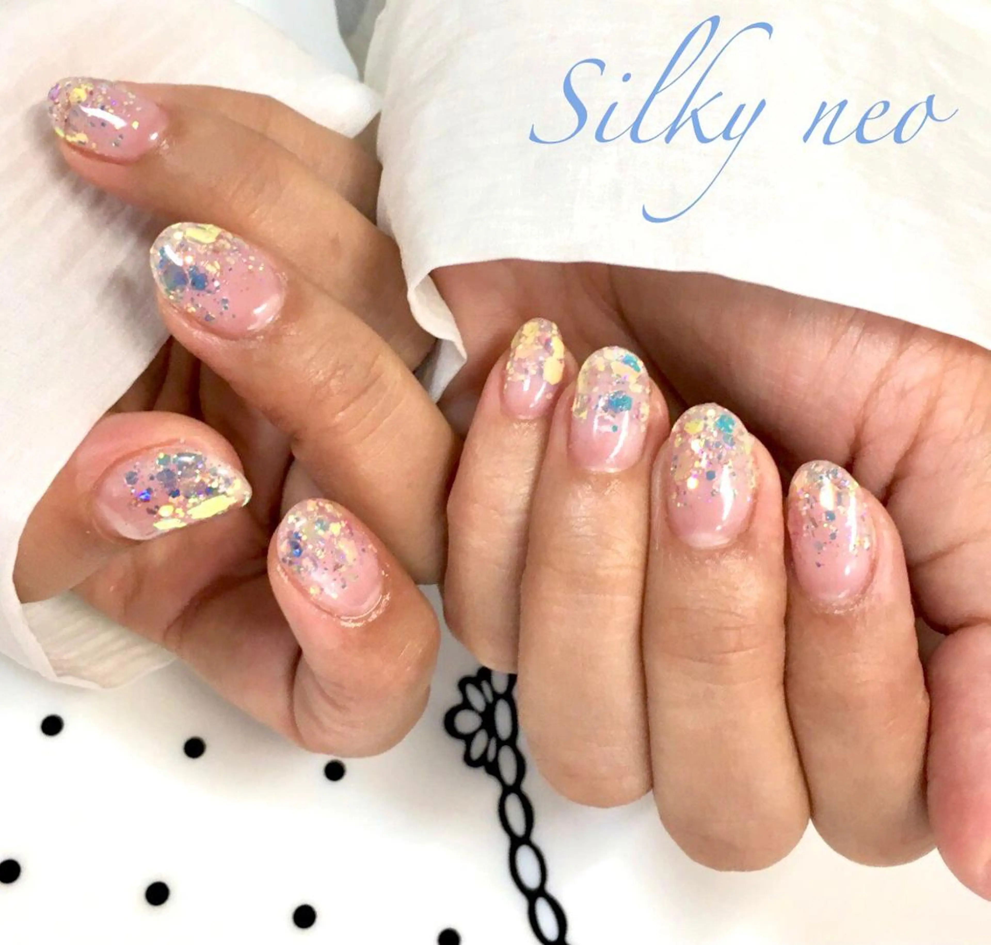 ネイル グラデーション ラメ(グリッター) ラメグラデーション Silky_nail _soraのネイルデザイン