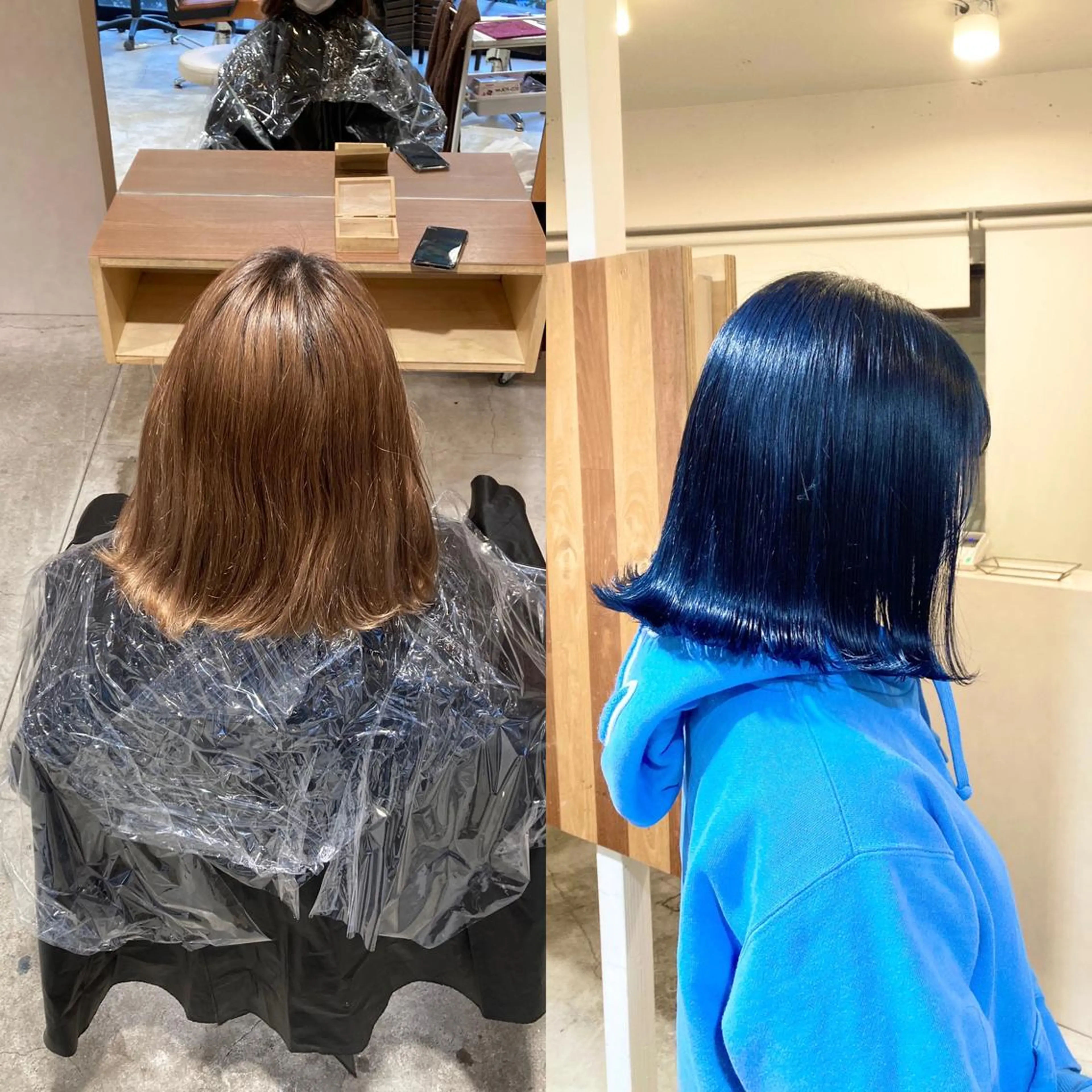 カラー ブルーカラー ネイビーカラー ヘアカラー トリートメント 💗モテ髪 ハイトーンあや💗のヘアスタイル