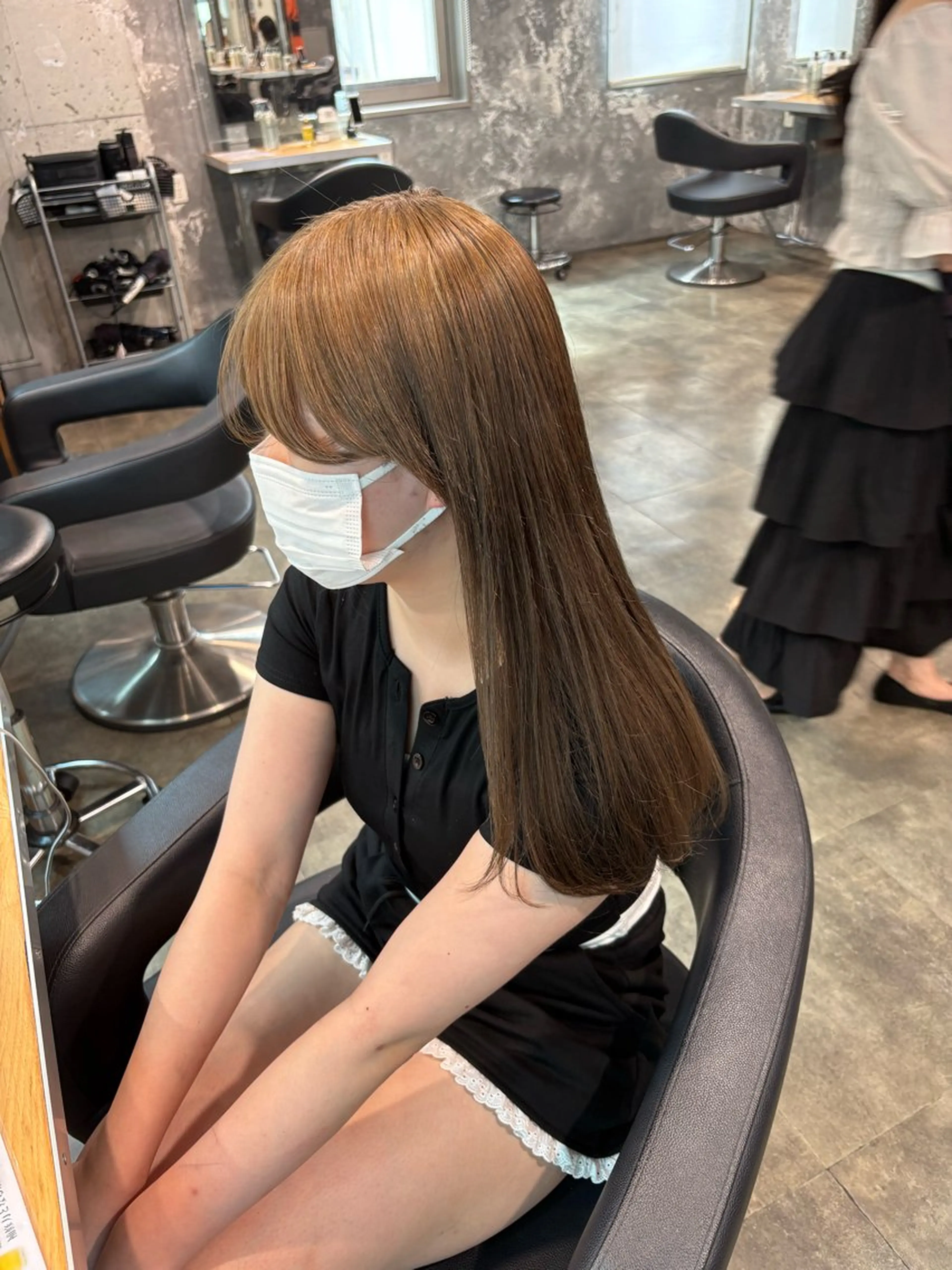 ロング カラー カット ヘアカラー ハイトーンブロンド 横浜💞ミオのヘアスタイル