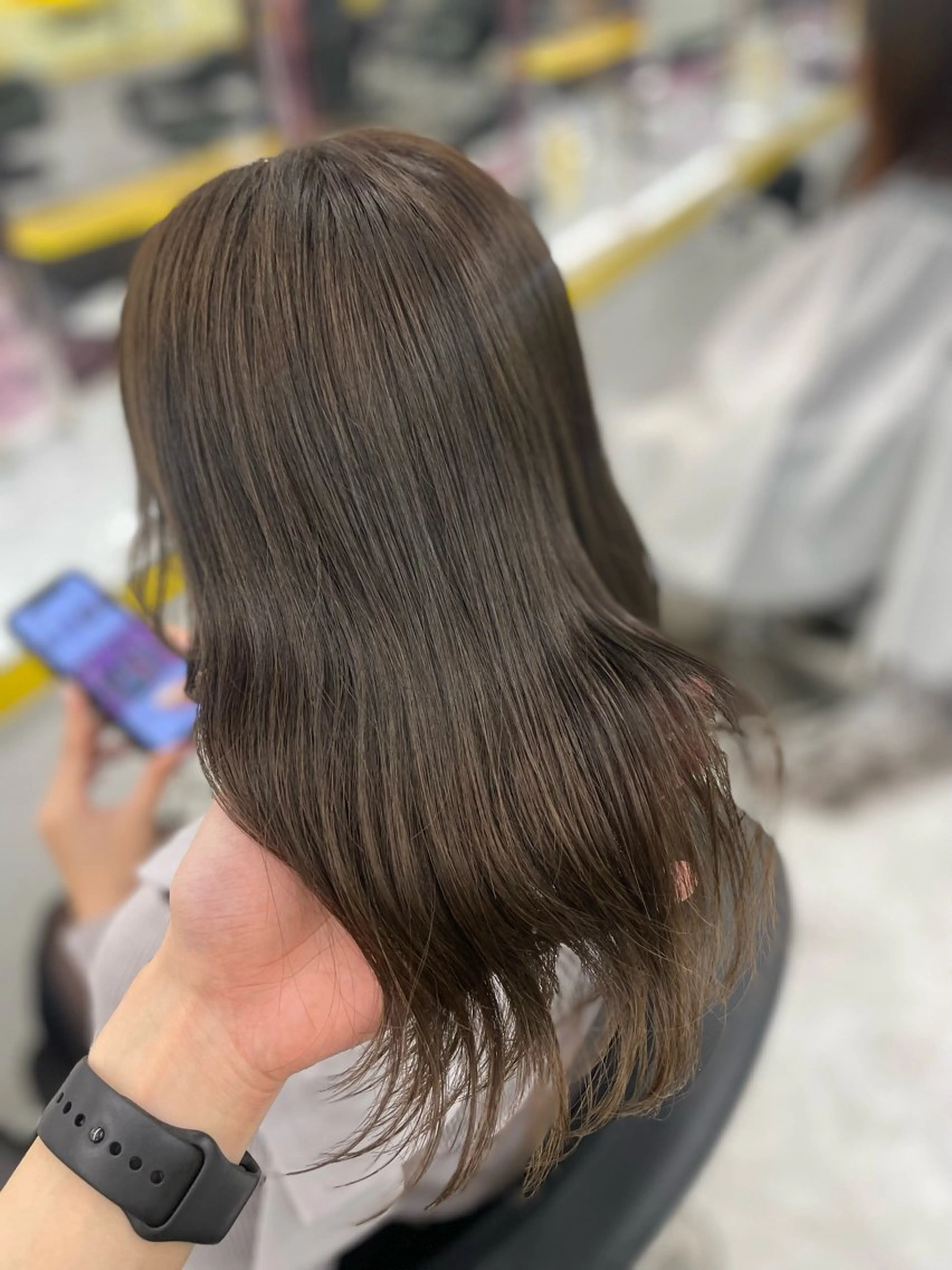 ミディアム カラー ヘアアレンジ ベージュカラー カット ヘアカラー トリートメント 💕透明感暗髪💕 りくのヘアスタイル