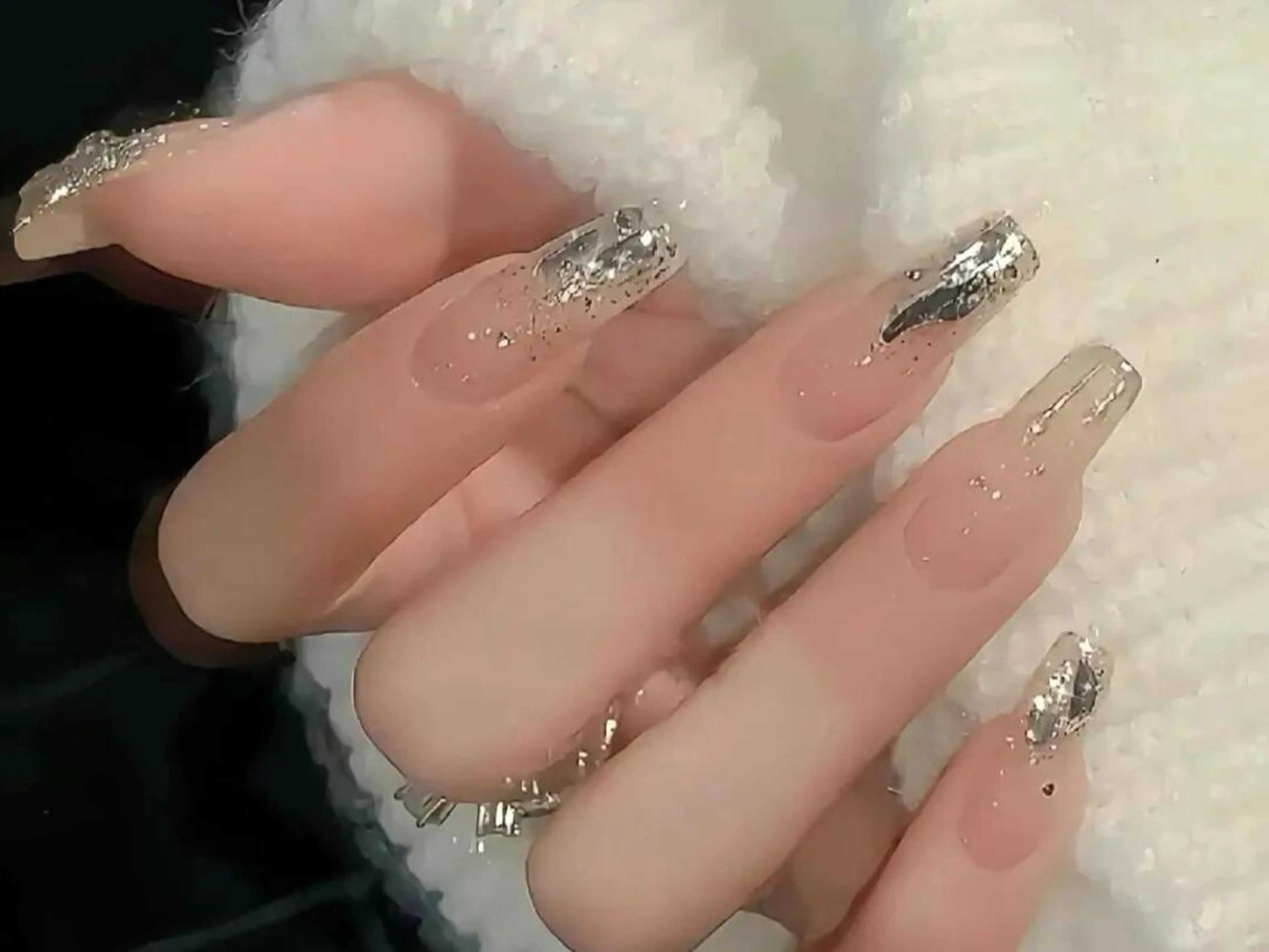 ネイル アートネイル オーロラネイル クリアネイル 長さ出し フレンチネイル best nailのネイルデザイン