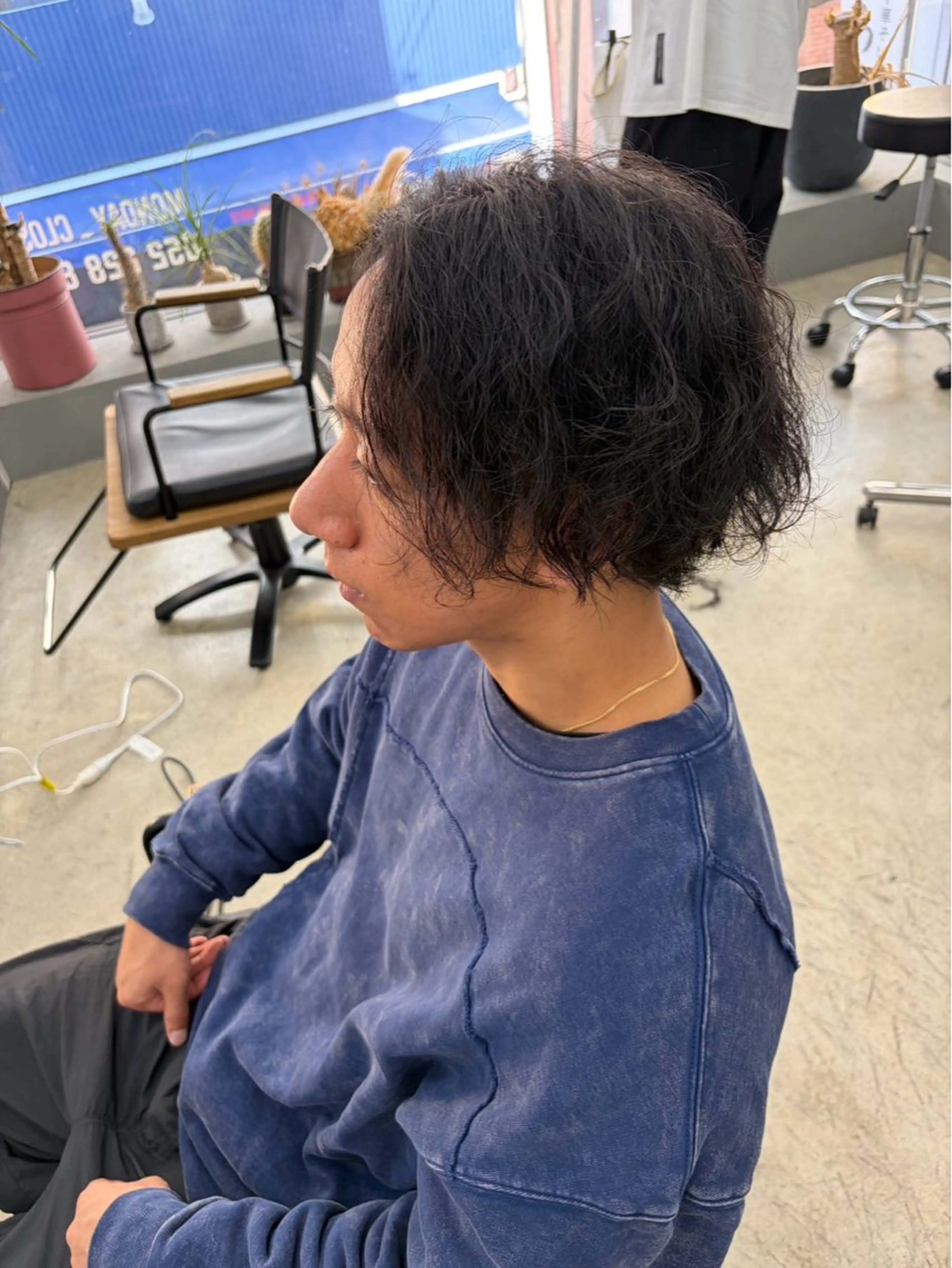 ミディアム パーマ メンズ カット パーマ メンズ専門サロン wokeのヘアスタイル