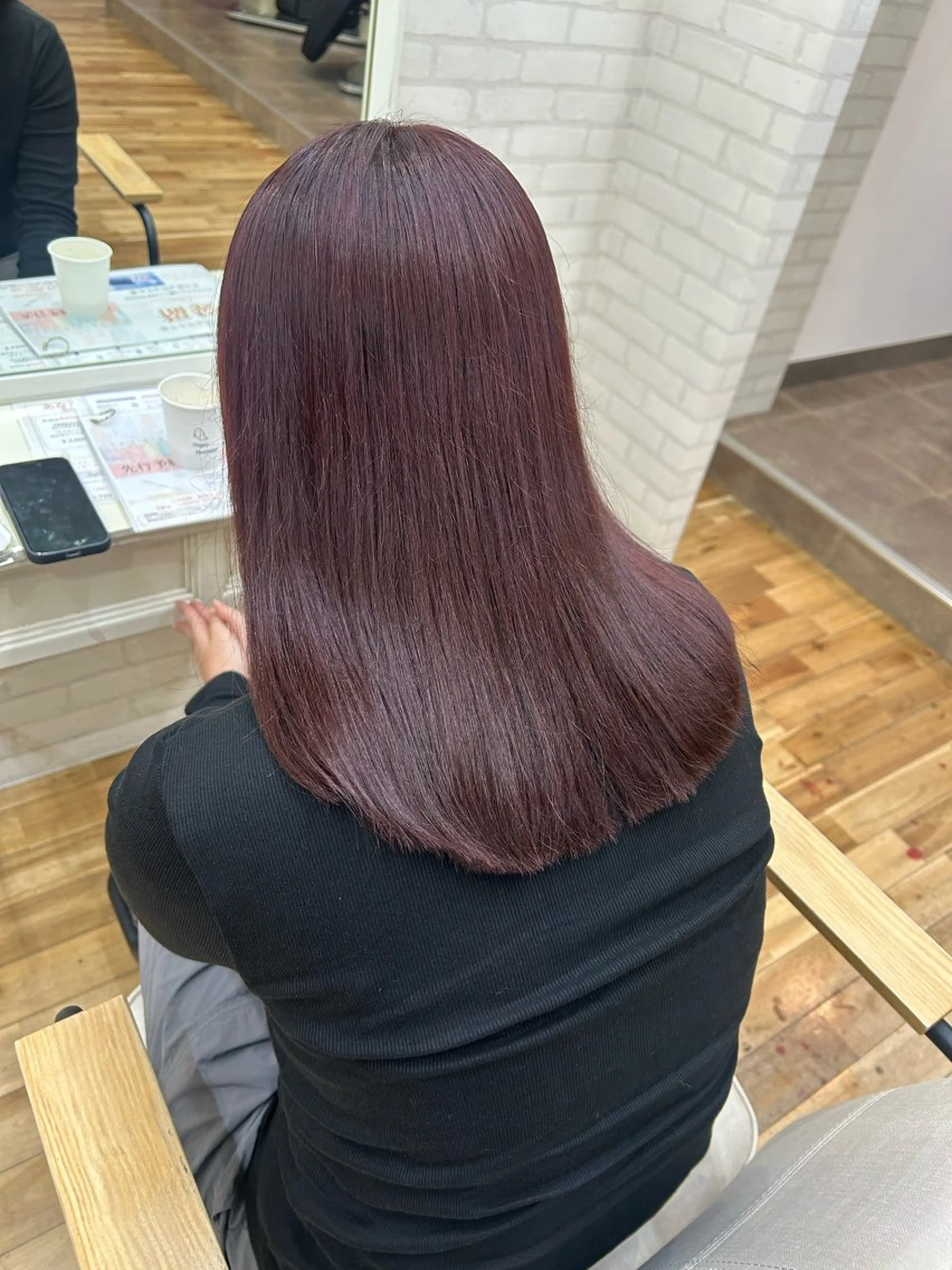 ミディアム ピンクラベンダー ヘアカラー トリートメント 透明感カラー/牧内 楓/インナーカラーのヘアスタイル