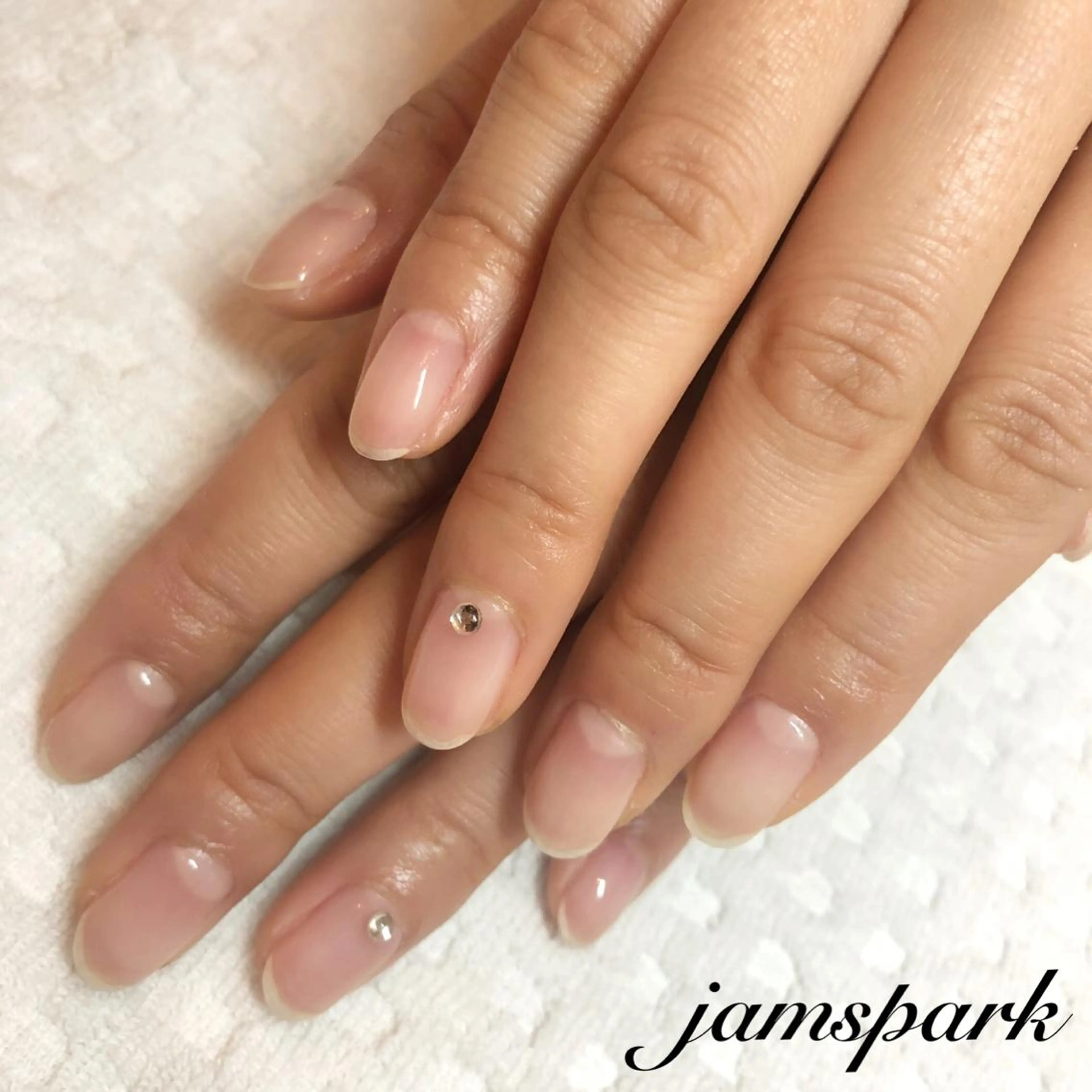 ネイル クリアネイル ジェルネイル ストーンネイル ハンドネイル jamspark ✨のネイルデザイン