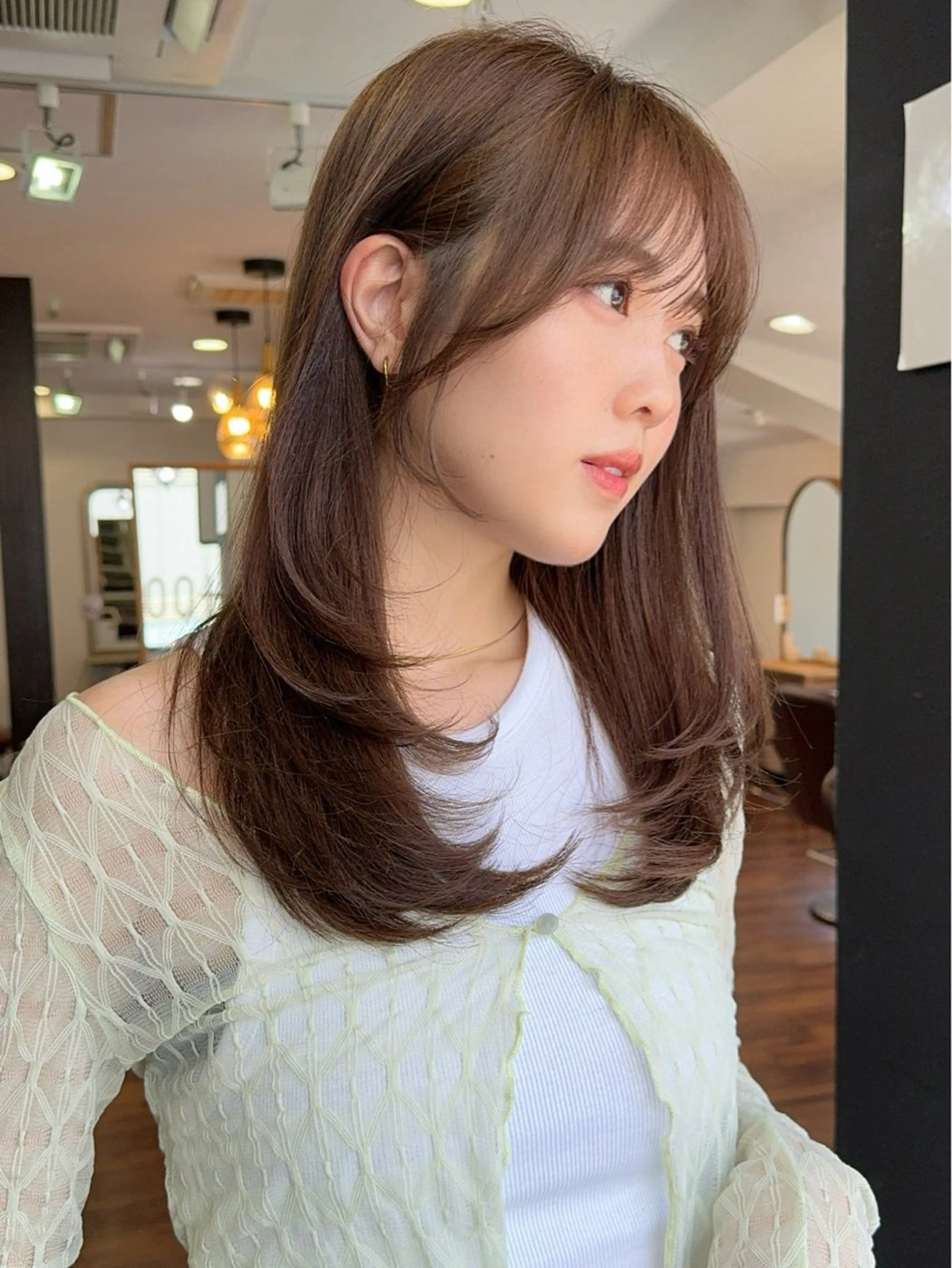 セミロング カラー 似合わせレイヤー 🇰🇷荒木洋文のヘアスタイル