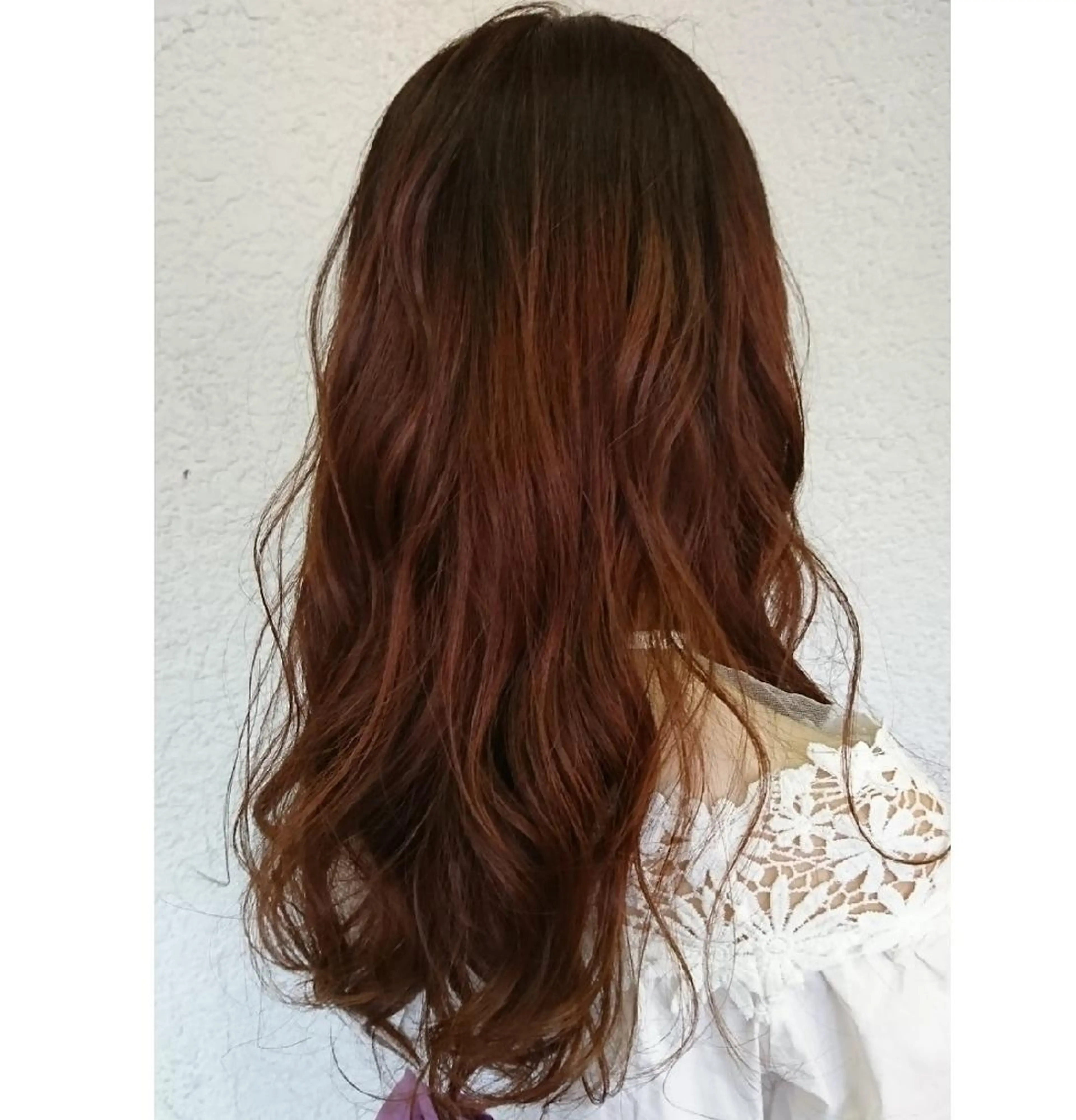 ロング カラー グラデーションカラー レッドカラー ACROあべの店所属・艶カラー/インナー /グラデ/大西小百合のヘアスタイル