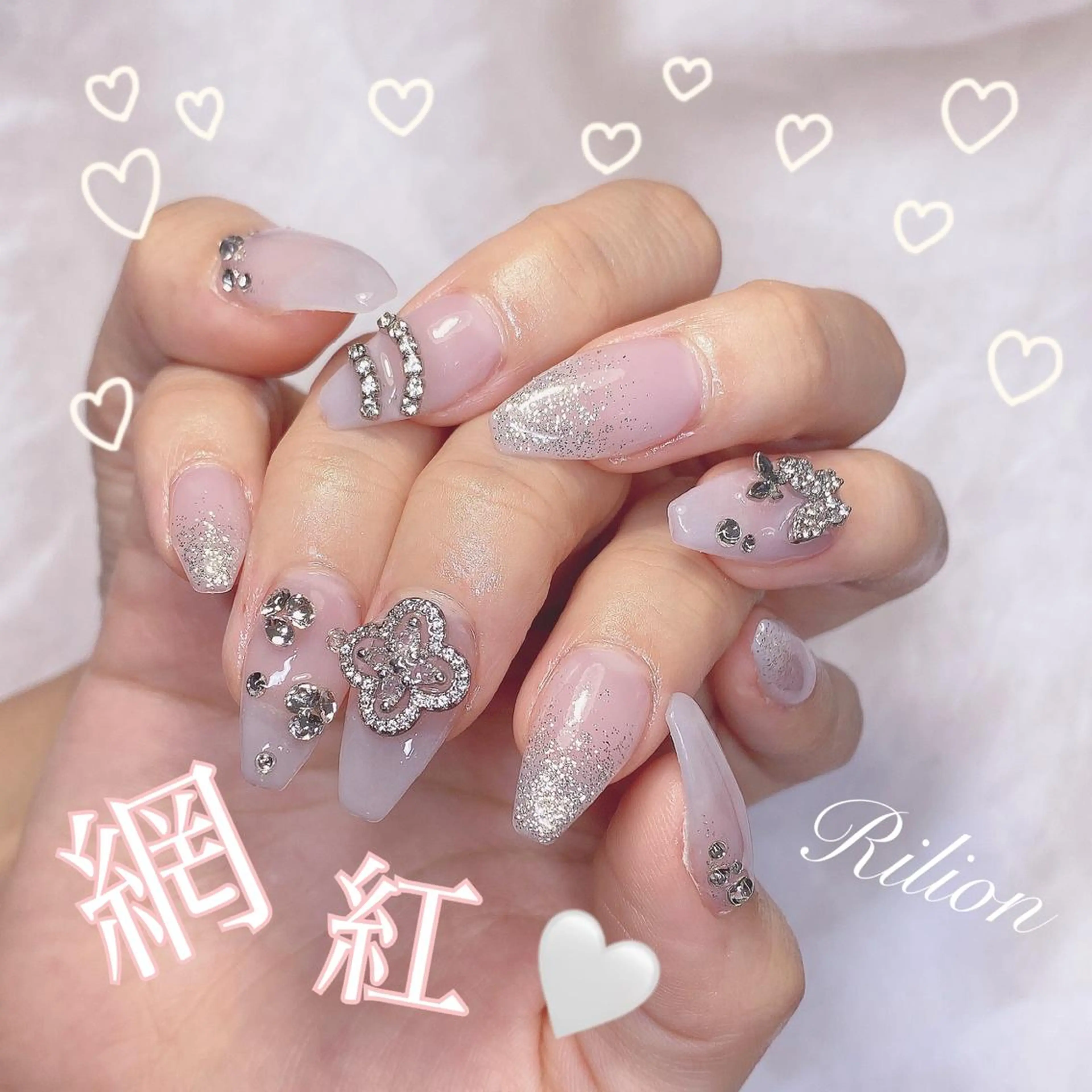 ネイル 長さ出し スカルプネイル ワンホンネイル RiLion💗 Risa🦋💜のネイルデザイン