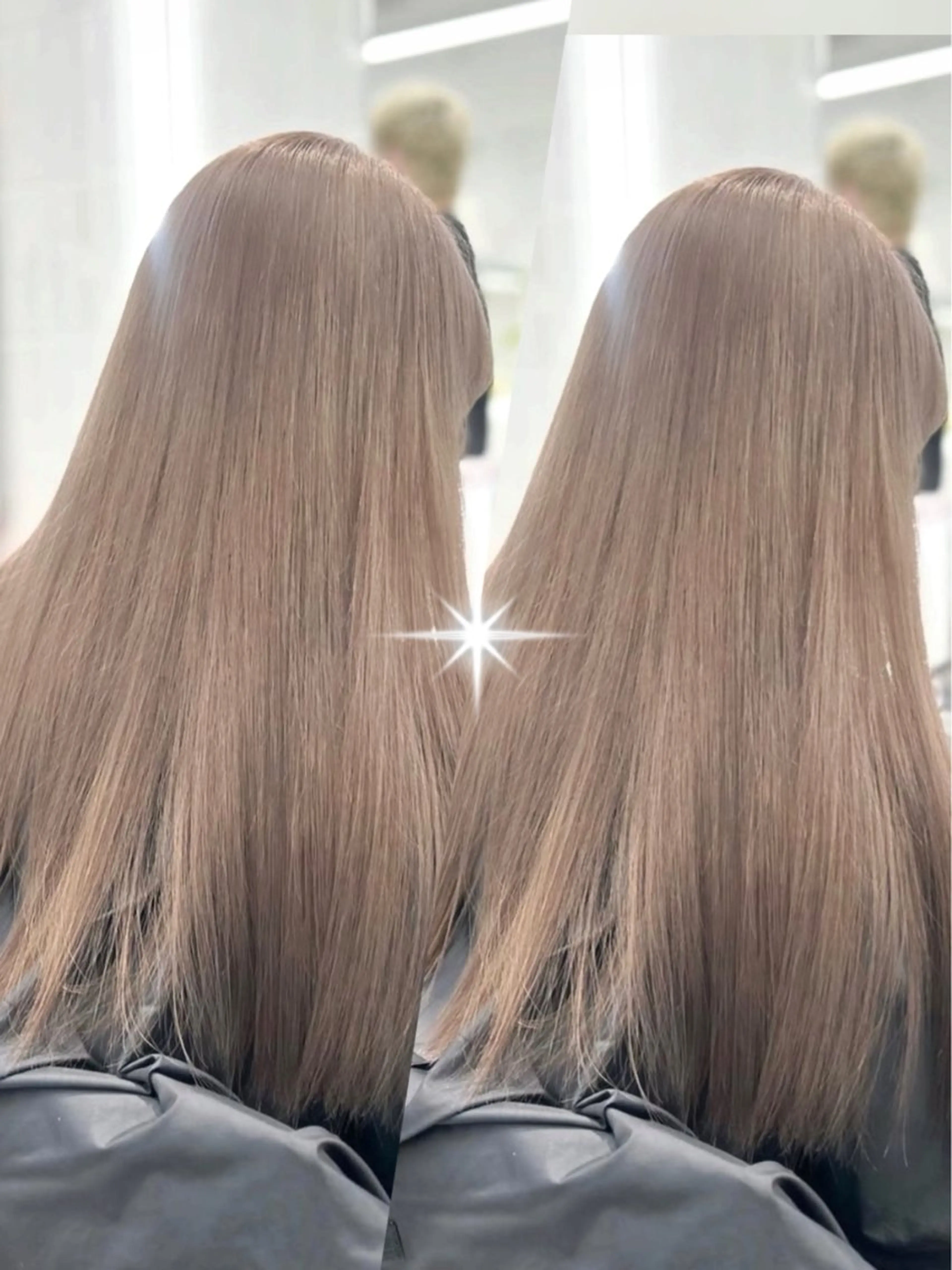 ロング カラー ベージュカラー ブリーチ ケアブリーチ ケアカラー グレージュ ヘアカラー 表参道/ハイライト リタッチ/縮毛矯正のヘアスタイル