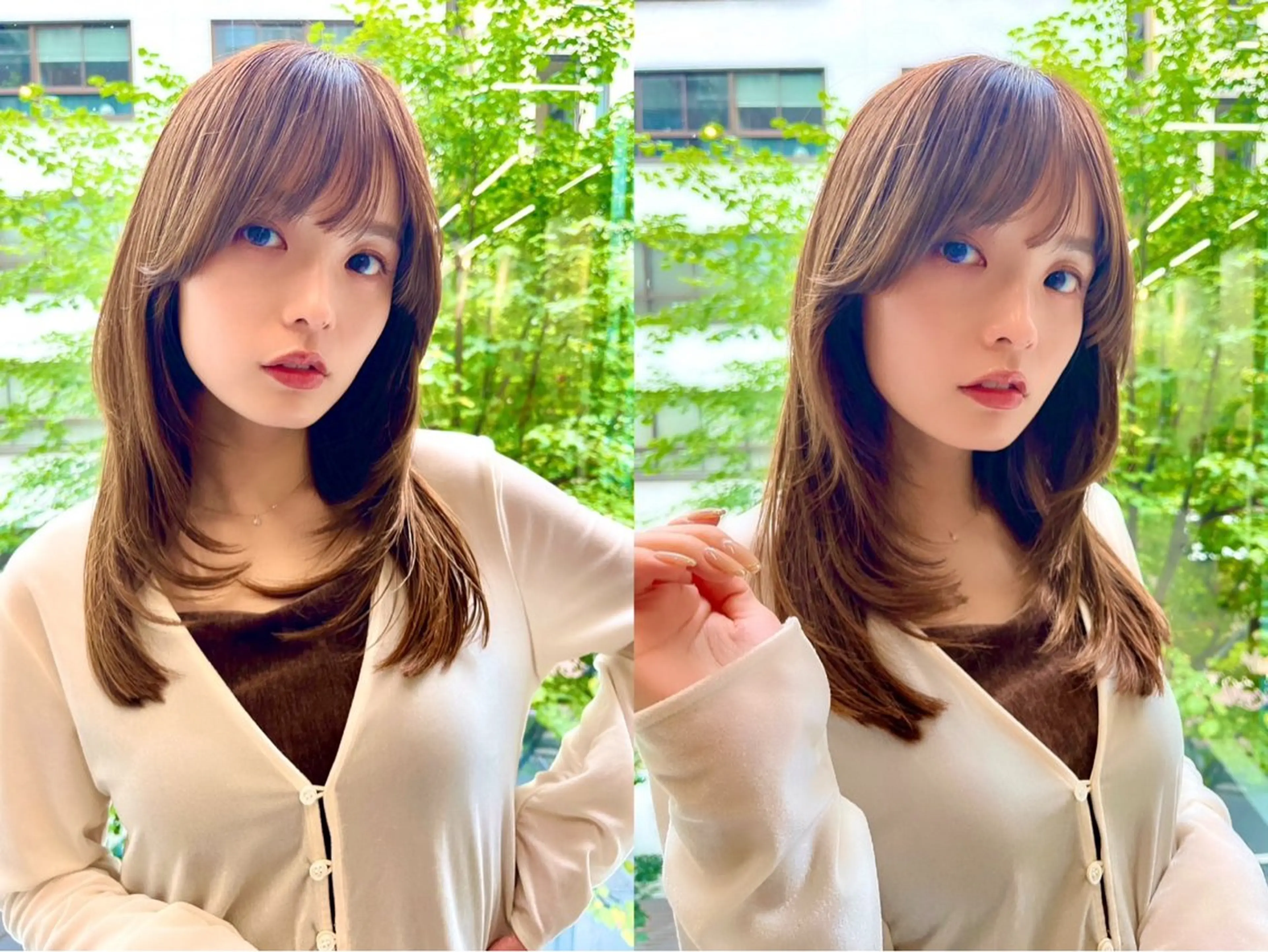 セミロング カット 縮毛矯正 くびれレイヤー 🌻秋月 日向🌻のヘアスタイル