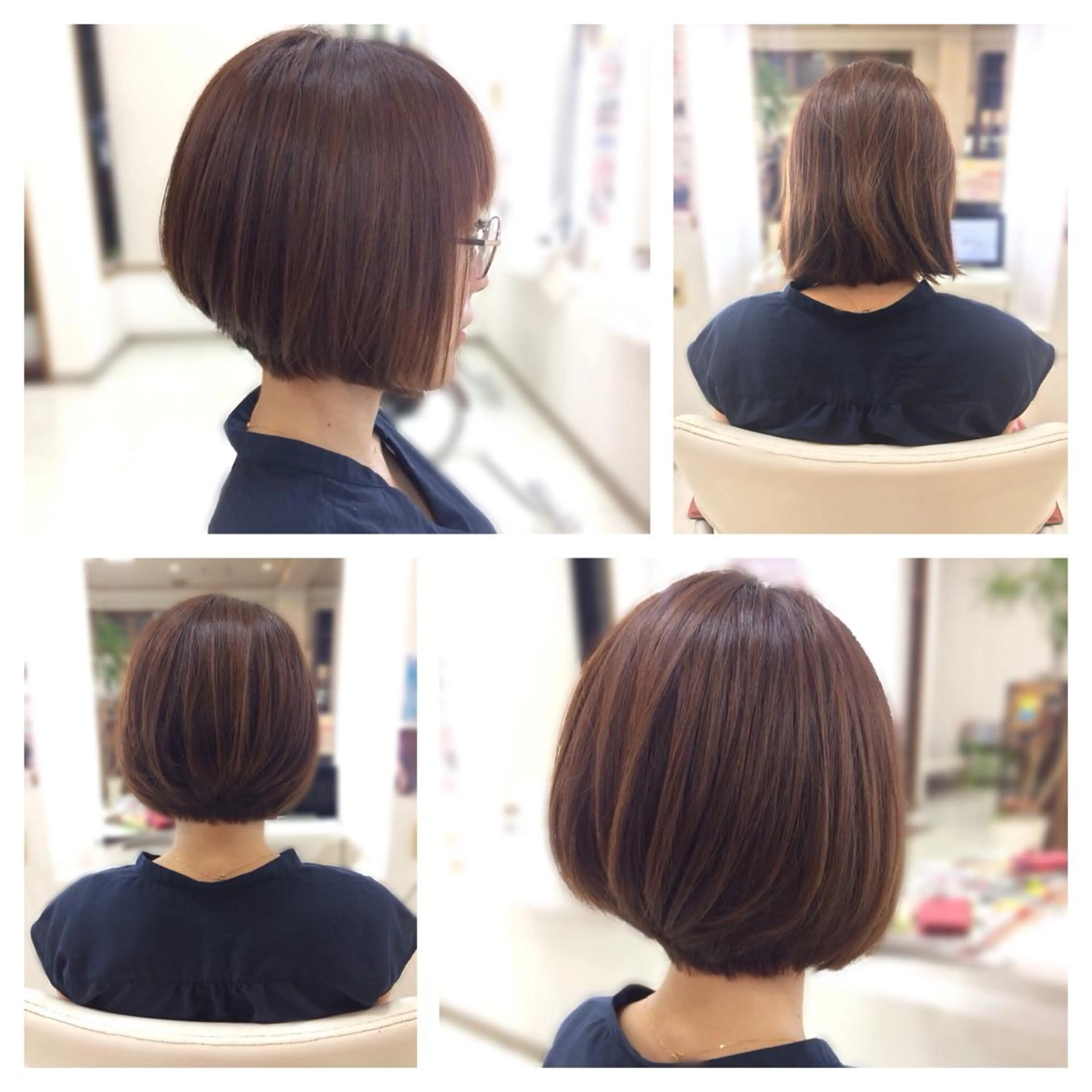 ミディアム 切りっぱなしボブ ボブ カット トリートメント ヘッドスパ Hair VERDEのヘアスタイル