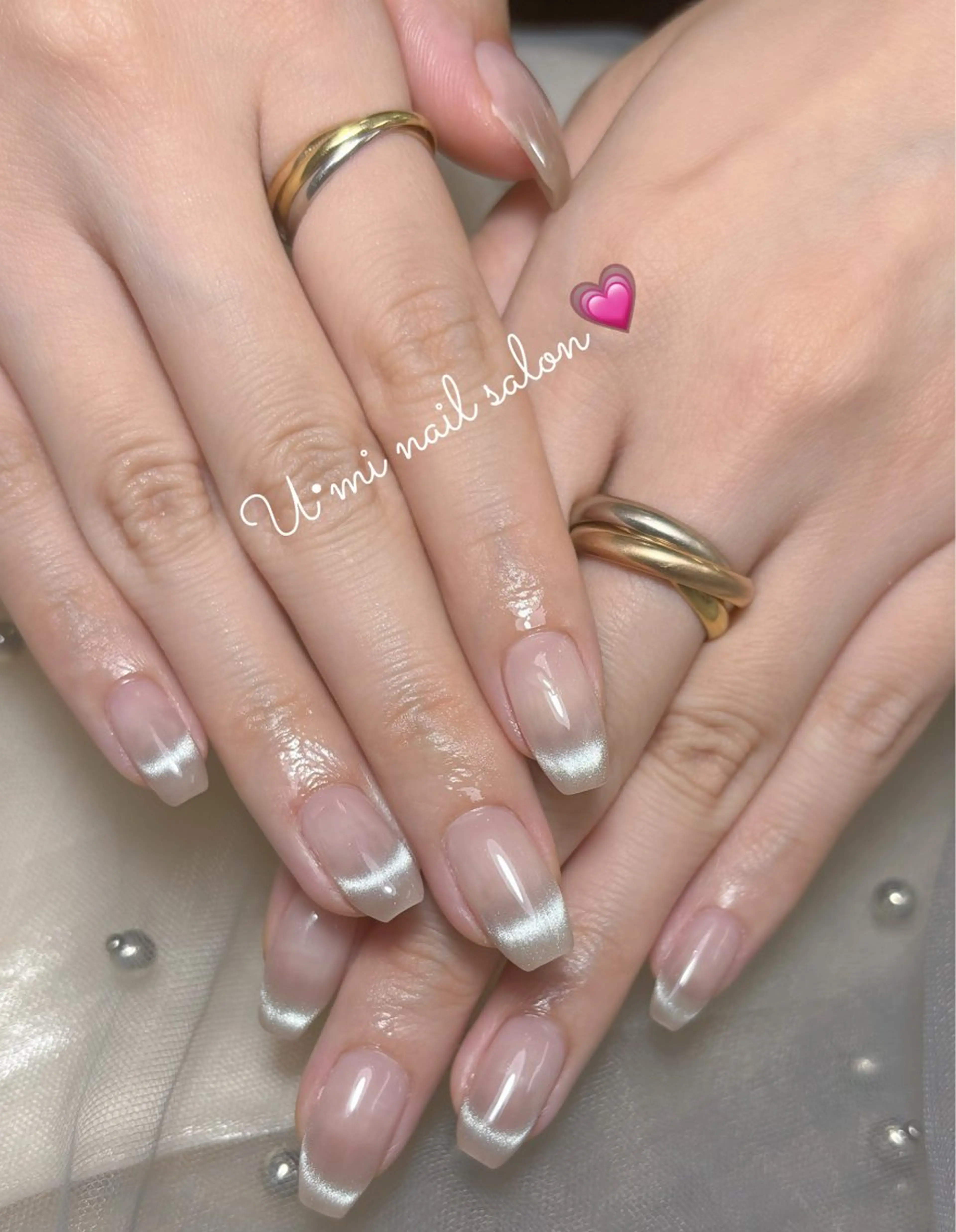 ネイル フレンチネイル マグネットネイル マグネットフレンチ U·Mi nail salon所属・U·Mi 容のネイルデザイン