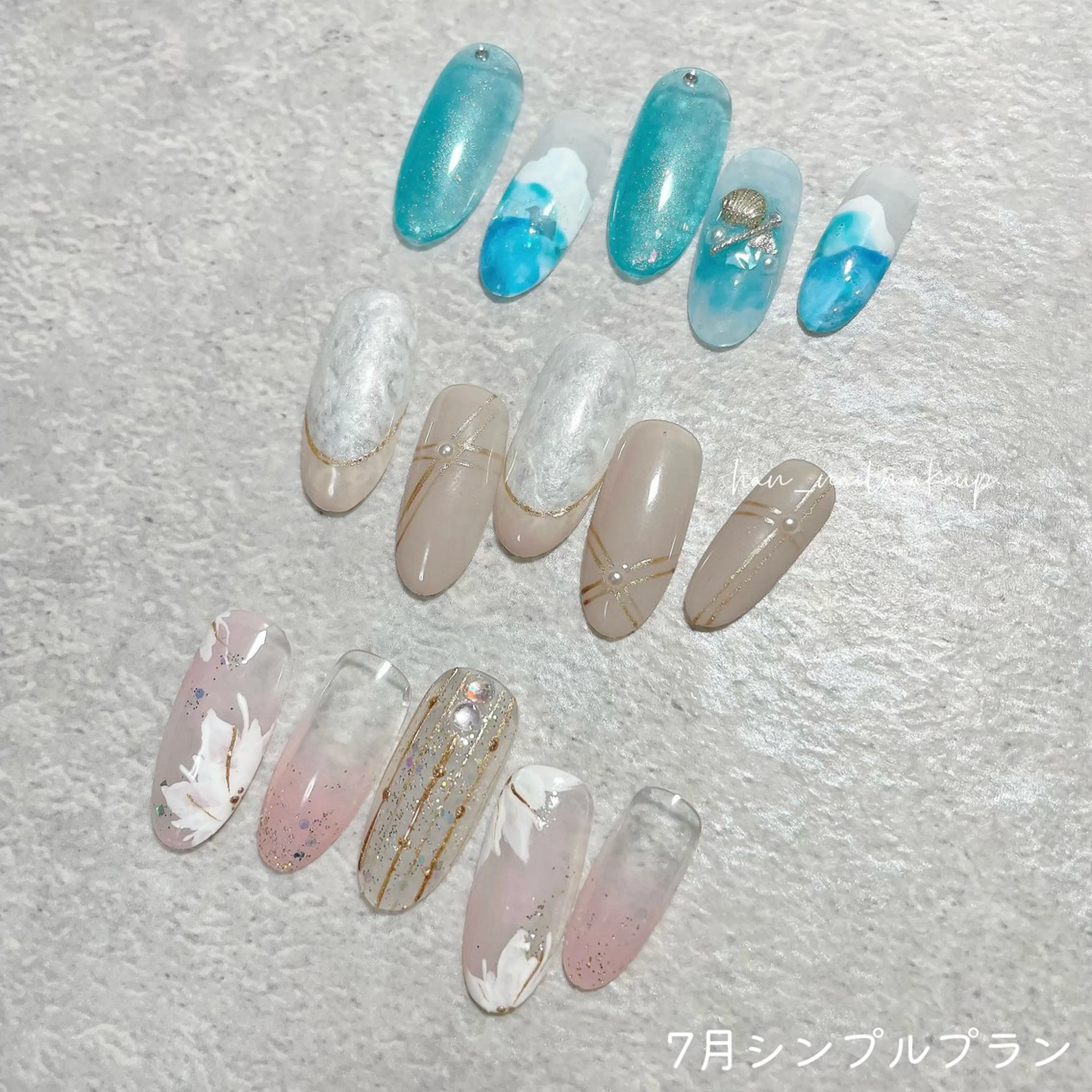 ネイル シンプルネイル ハンドネイル Han Nail 【y&m】のネイルデザイン