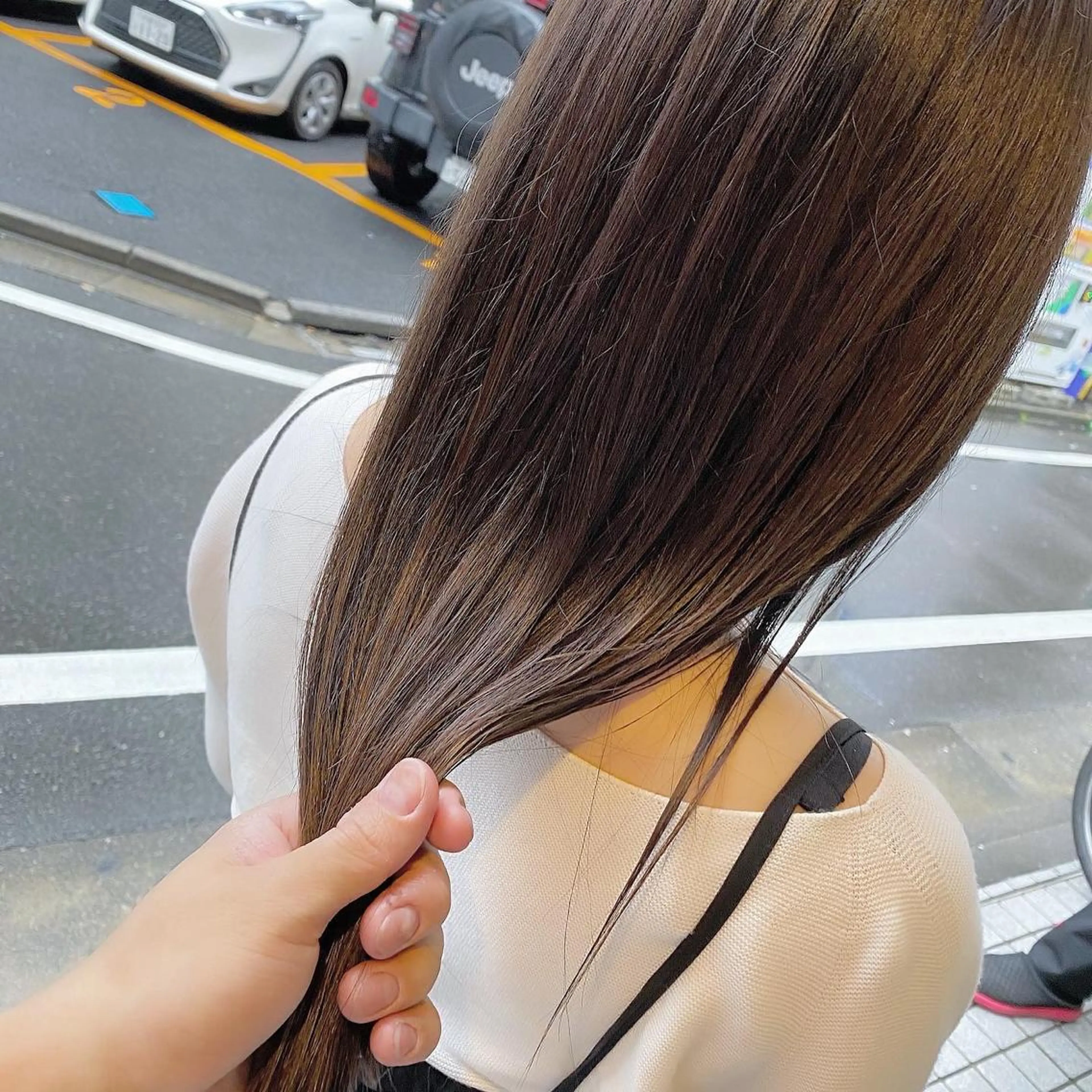 セミロング カラー ブラウンカラー キャラメルブラウン 髪質改善 SALOWIN 池袋Suite店所属・髪質改善特化 安東駿介のヘアスタイル