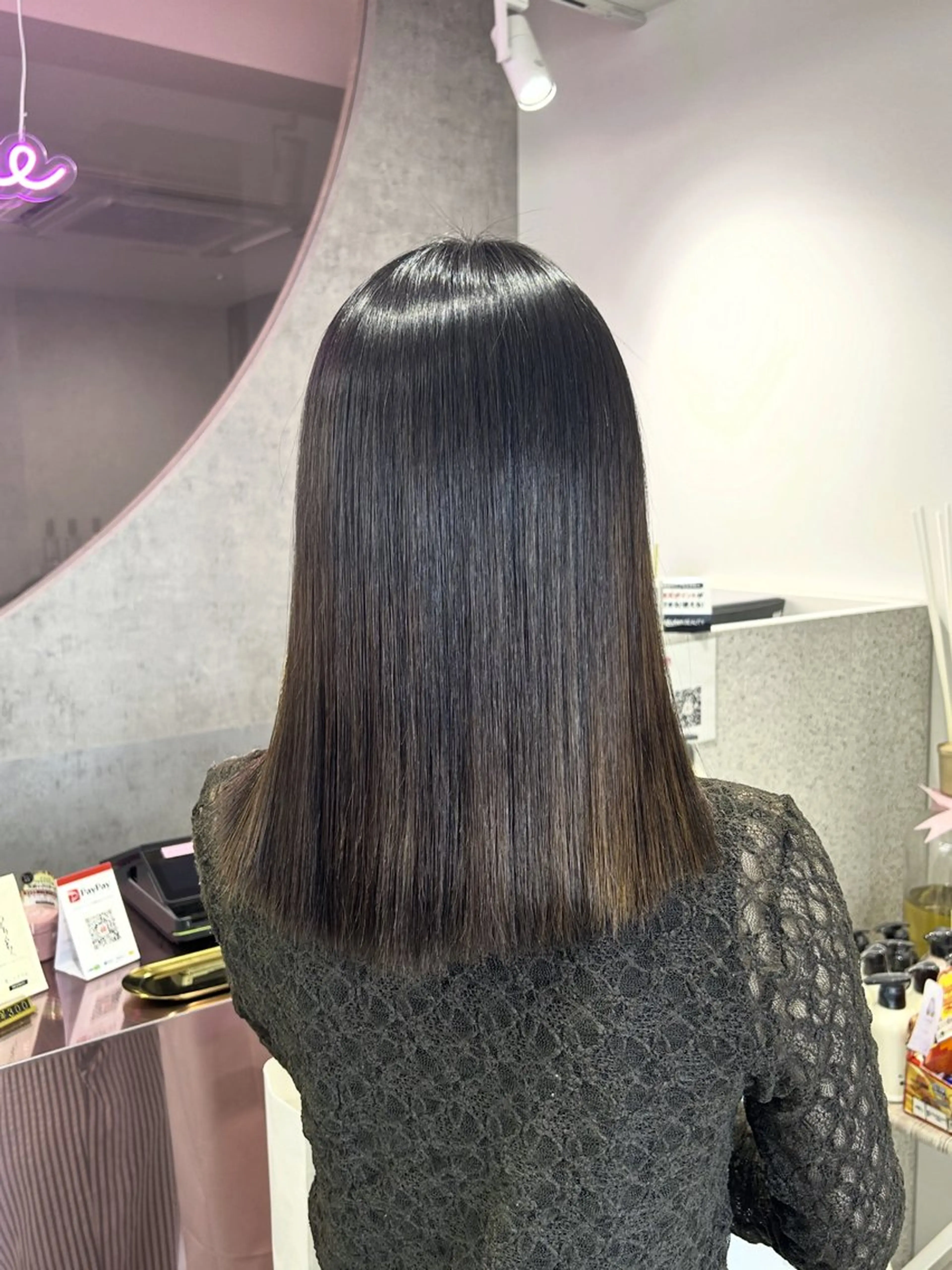 ミディアム 縮毛矯正 トリートメント 髪質改善/カラー 山口蒼太のヘアスタイル