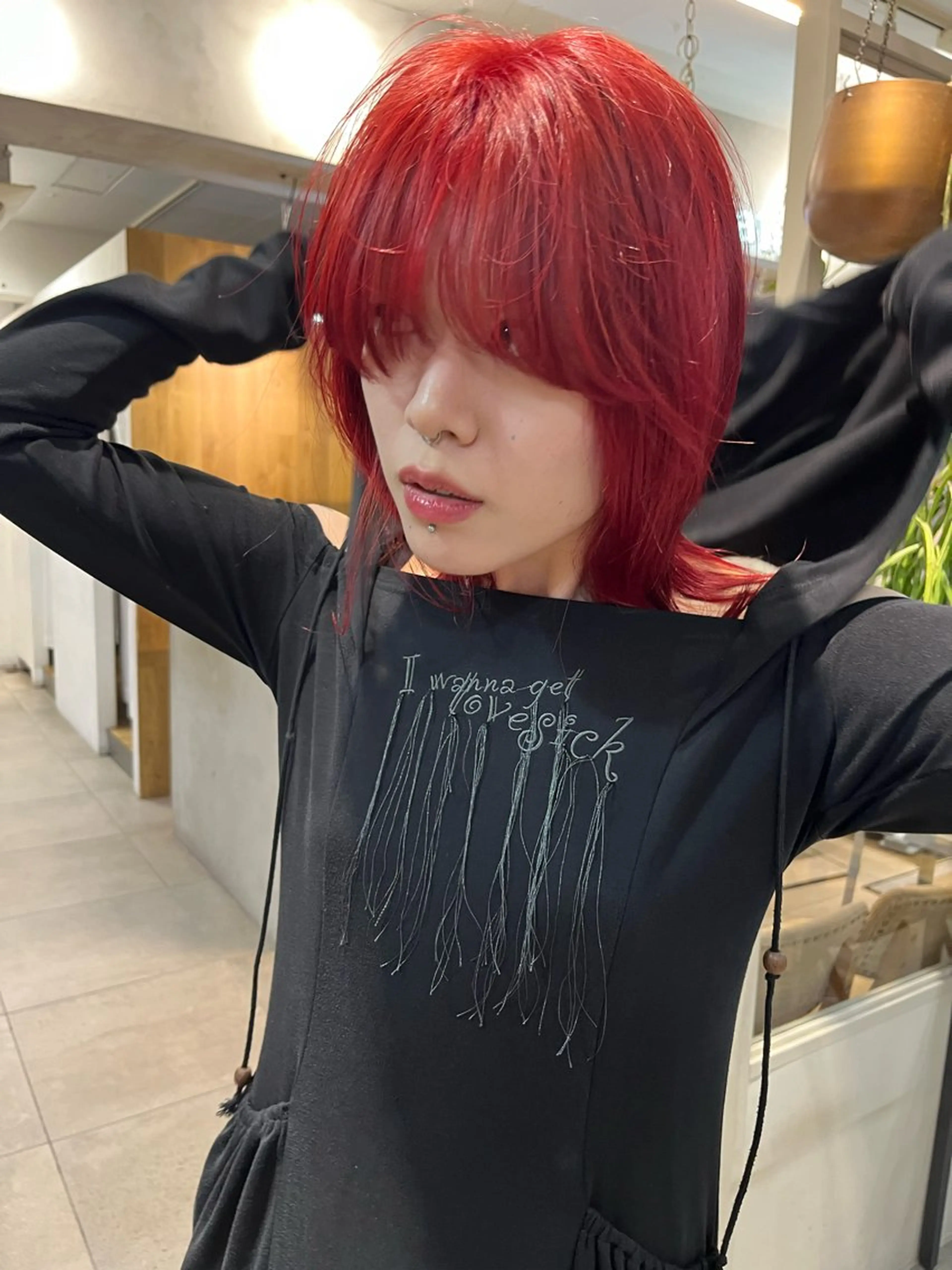 ミディアム カラー レッドカラー スッと馴染むhair /ヨシダトモキのヘアスタイル
