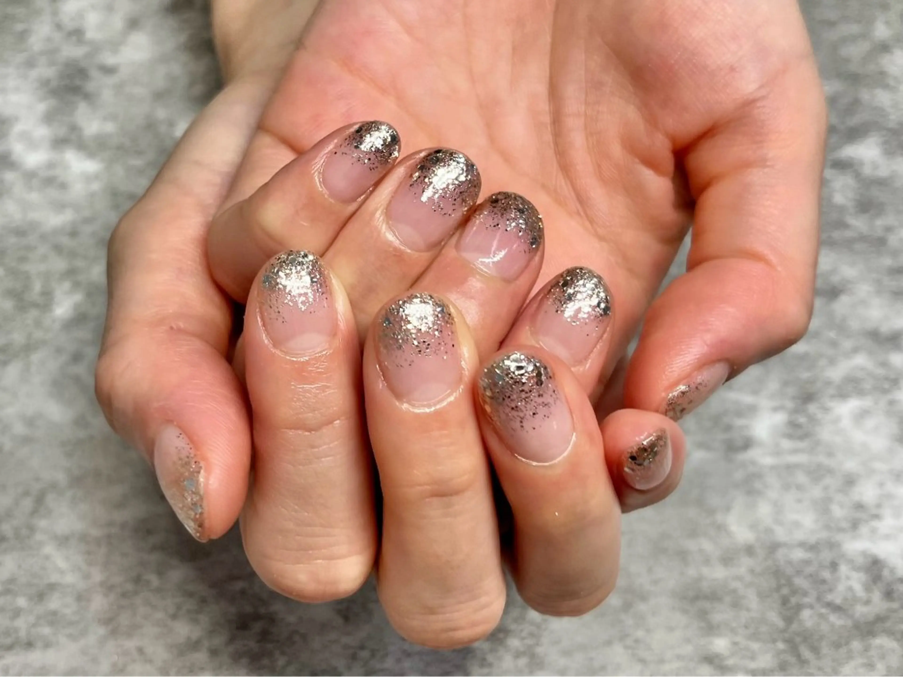 ネイル クリアネイル ラメ(グリッター) ラメグラデーション ハンドネイル Bianca大名店 WATANABEのネイルデザイン