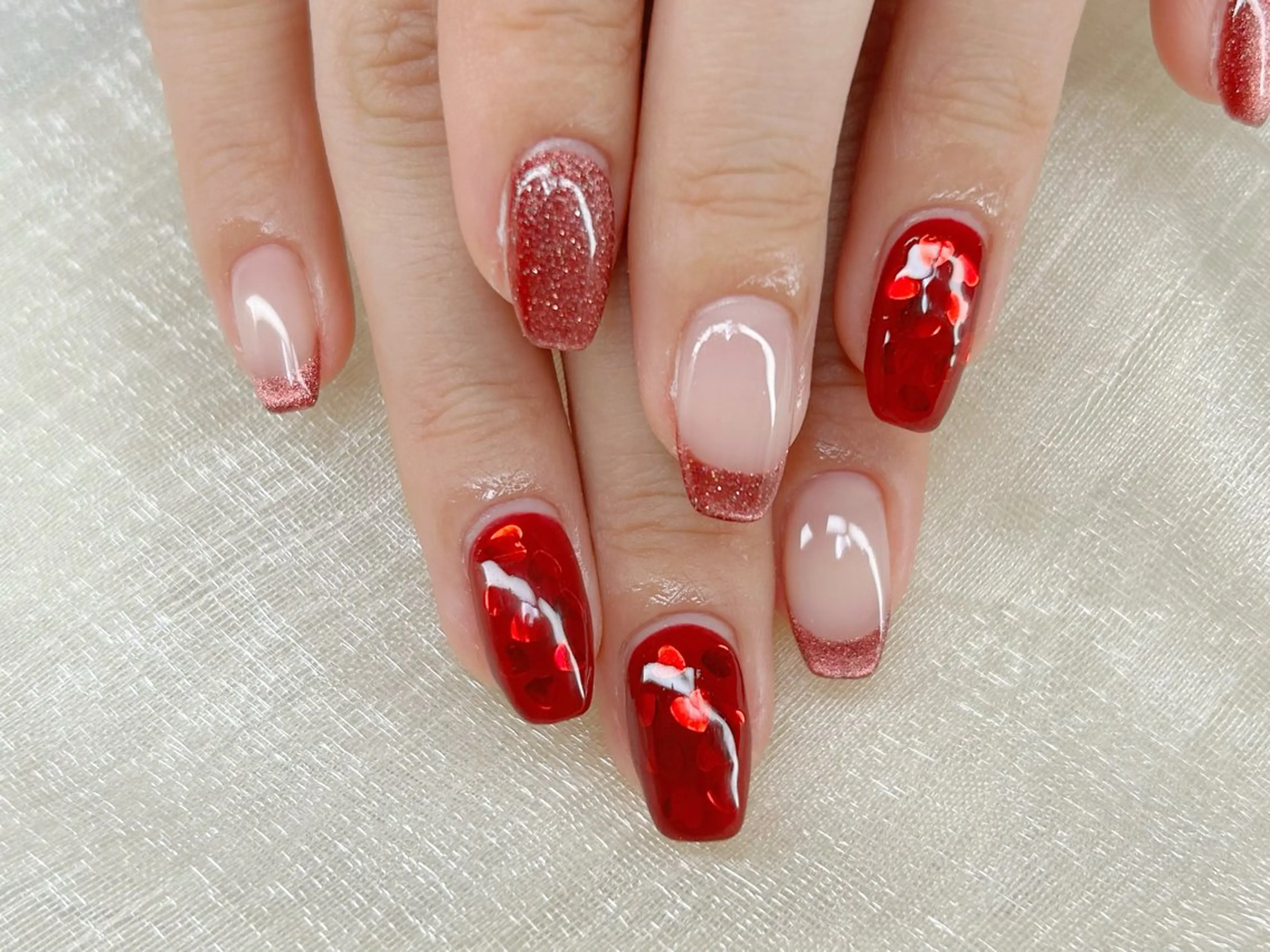 ネイル アートネイル 成人式 長さ出し フットネイル マグネットネイル ハンドネイル Lino Nailのネイルデザイン