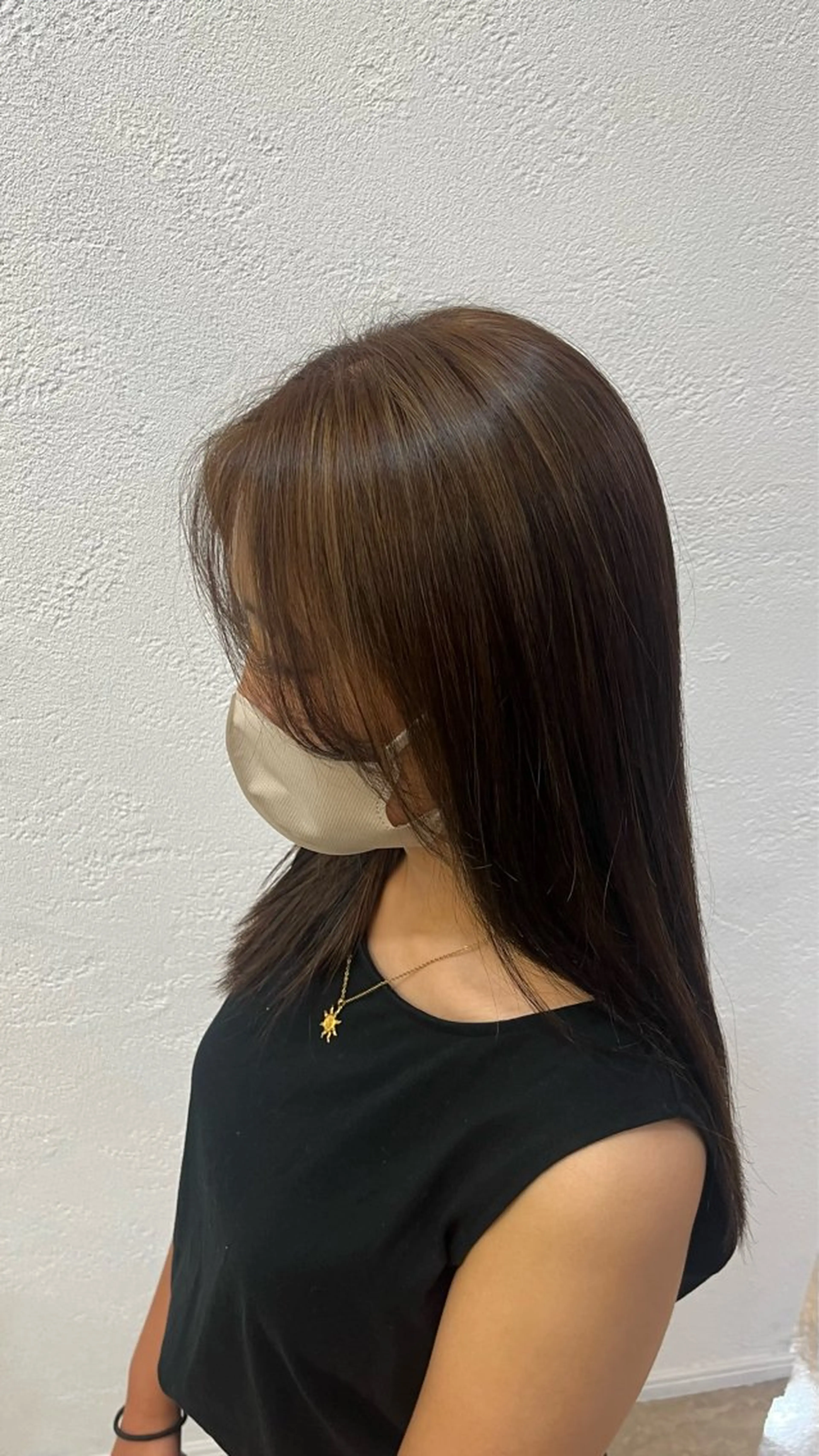 ロング ハイライト ロング 山本 梨華のヘアスタイル