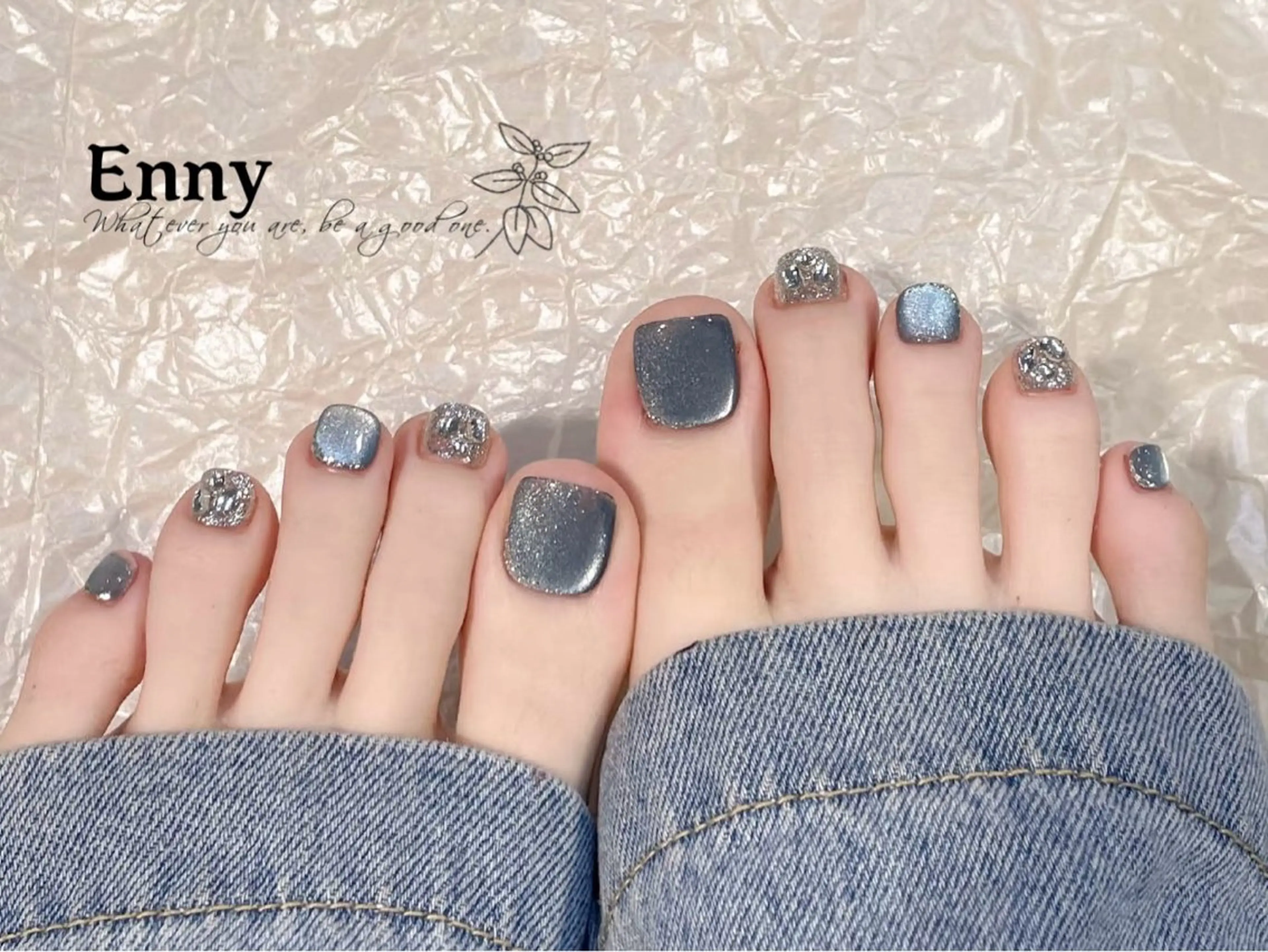 ネイル チークネイル 長さ出し フットネイル フレンチネイル ジェルネイル Enny lovelyのネイルデザイン