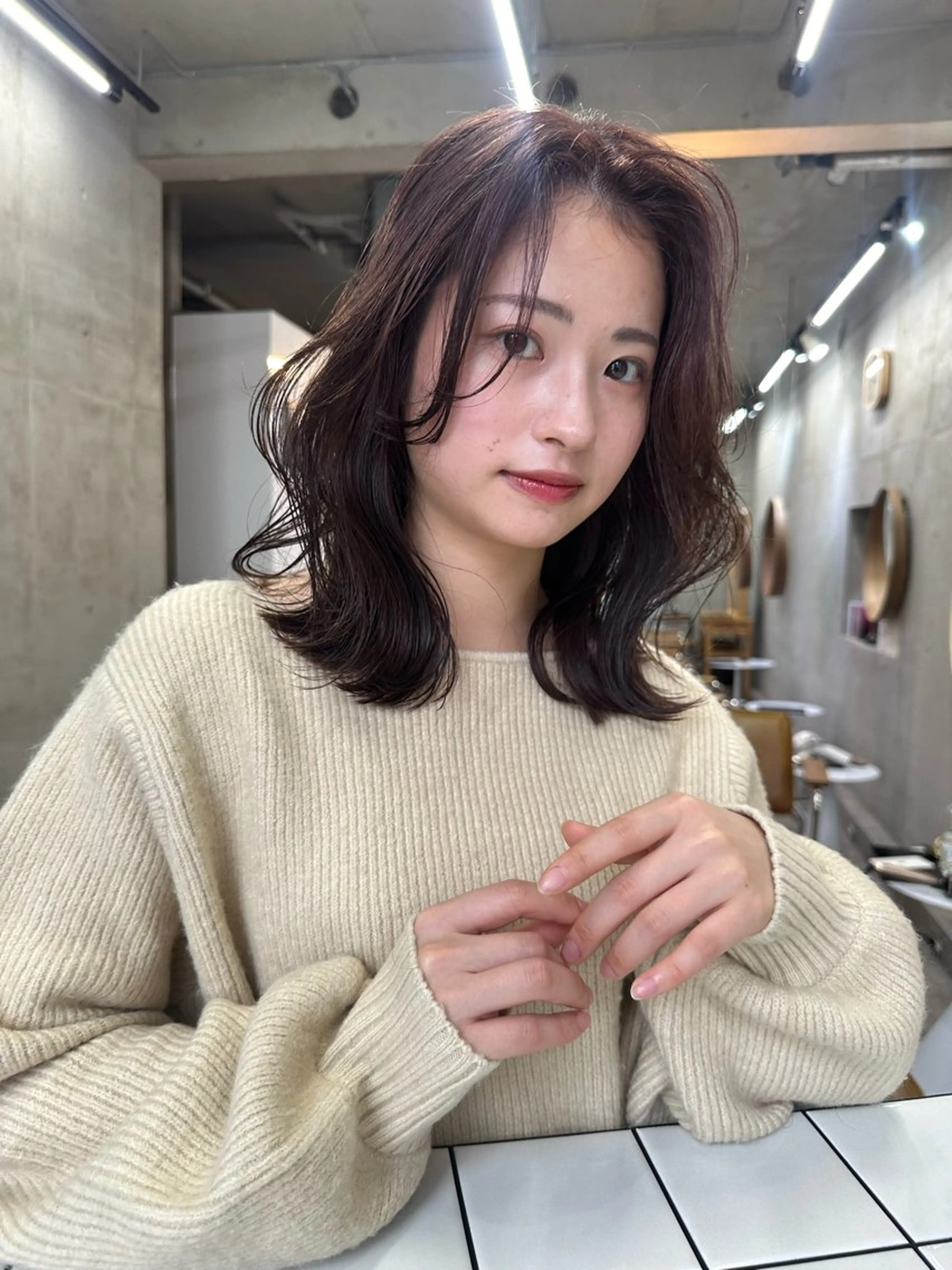ミディアム カラー グレージュ ラベンダーカラー ラベンダーグレージュ ラベンダーグレー レイヤーカット カット ヘアカラー トリートメント SALT WATER　恵比寿所属・レイヤーカット💫 ／HARUKA🎀のヘアスタイル