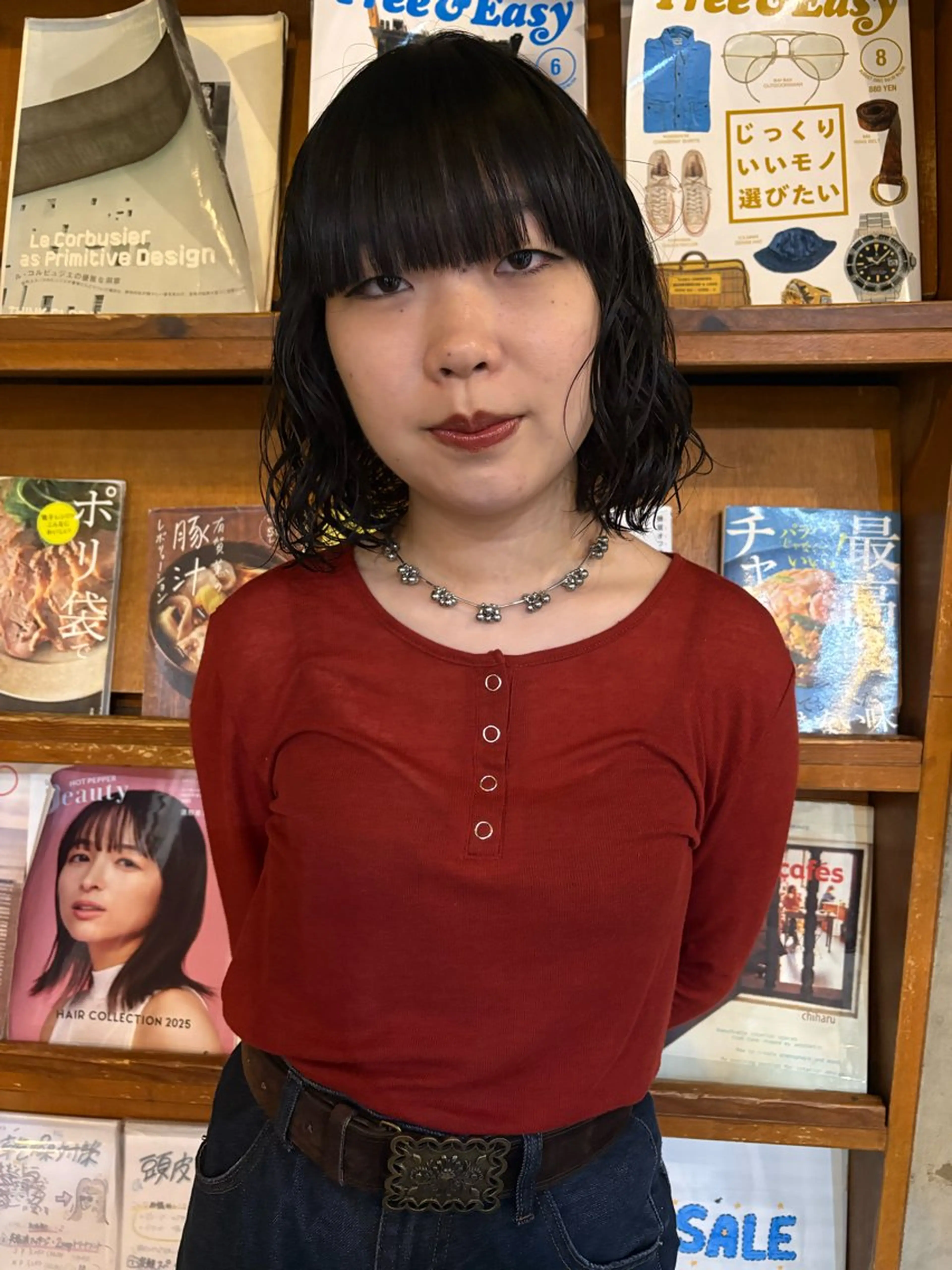 ミディアム パーマ 金尾 凜のヘアスタイル