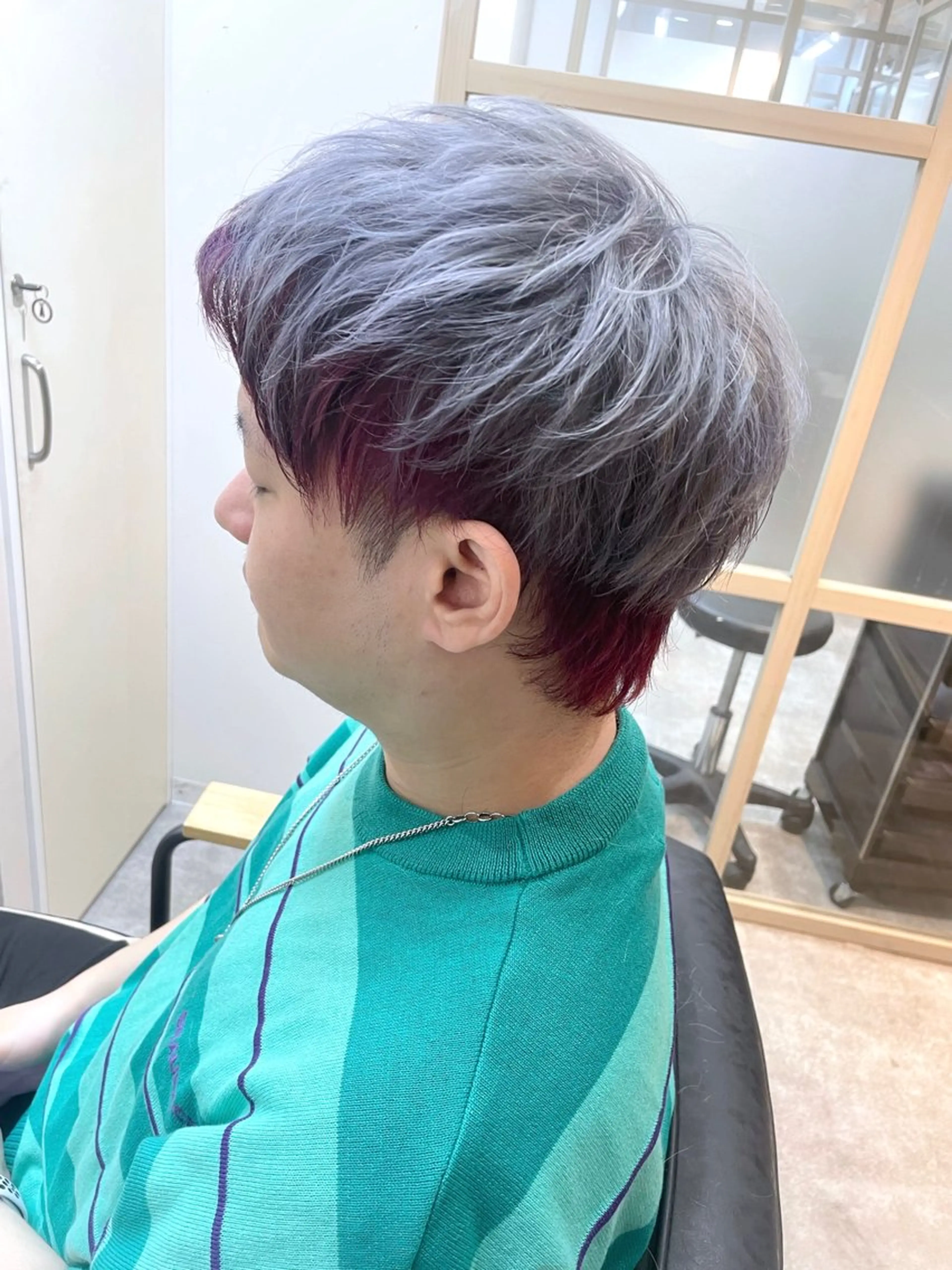 ミディアム カラー メンズ EMANON新宿南口所属・🦄中性ウルフ ☁️Shiori🦄のヘアスタイル